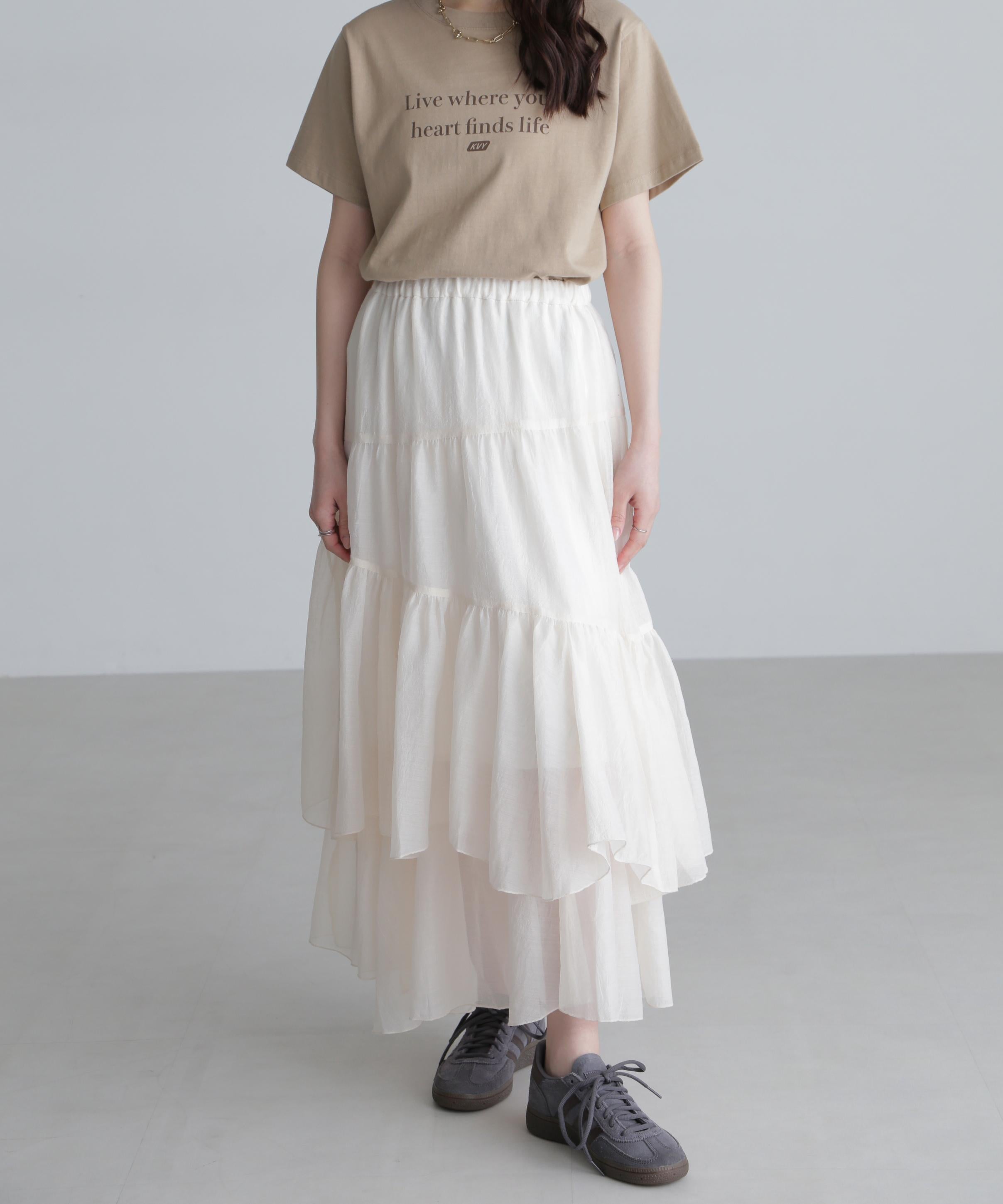 シアーランダムフリルスカート キナリ