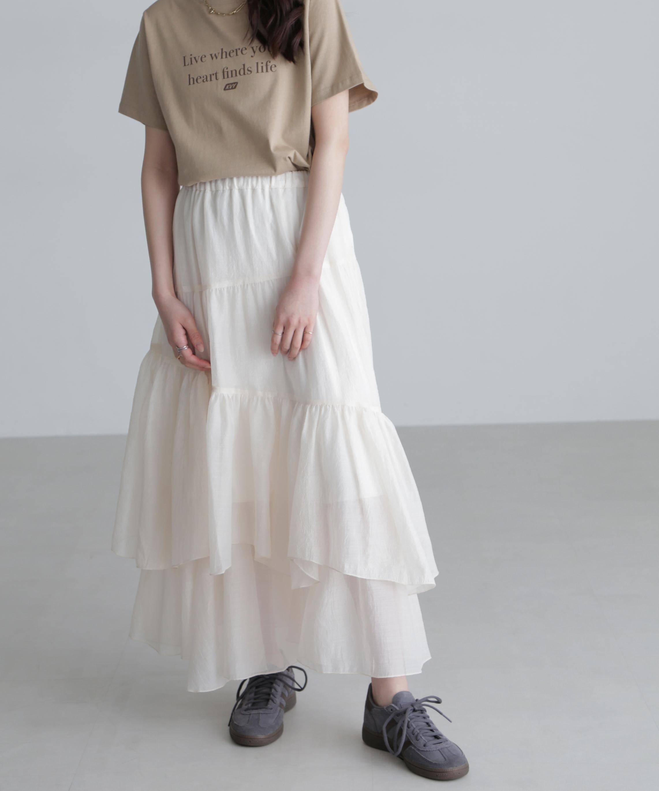 シアーランダムフリルスカート キナリ