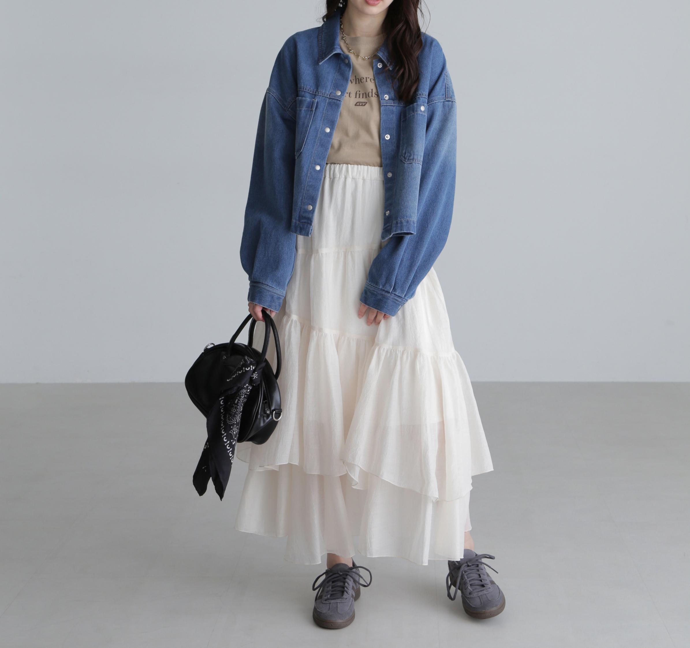 シアーランダムフリルスカート キナリ