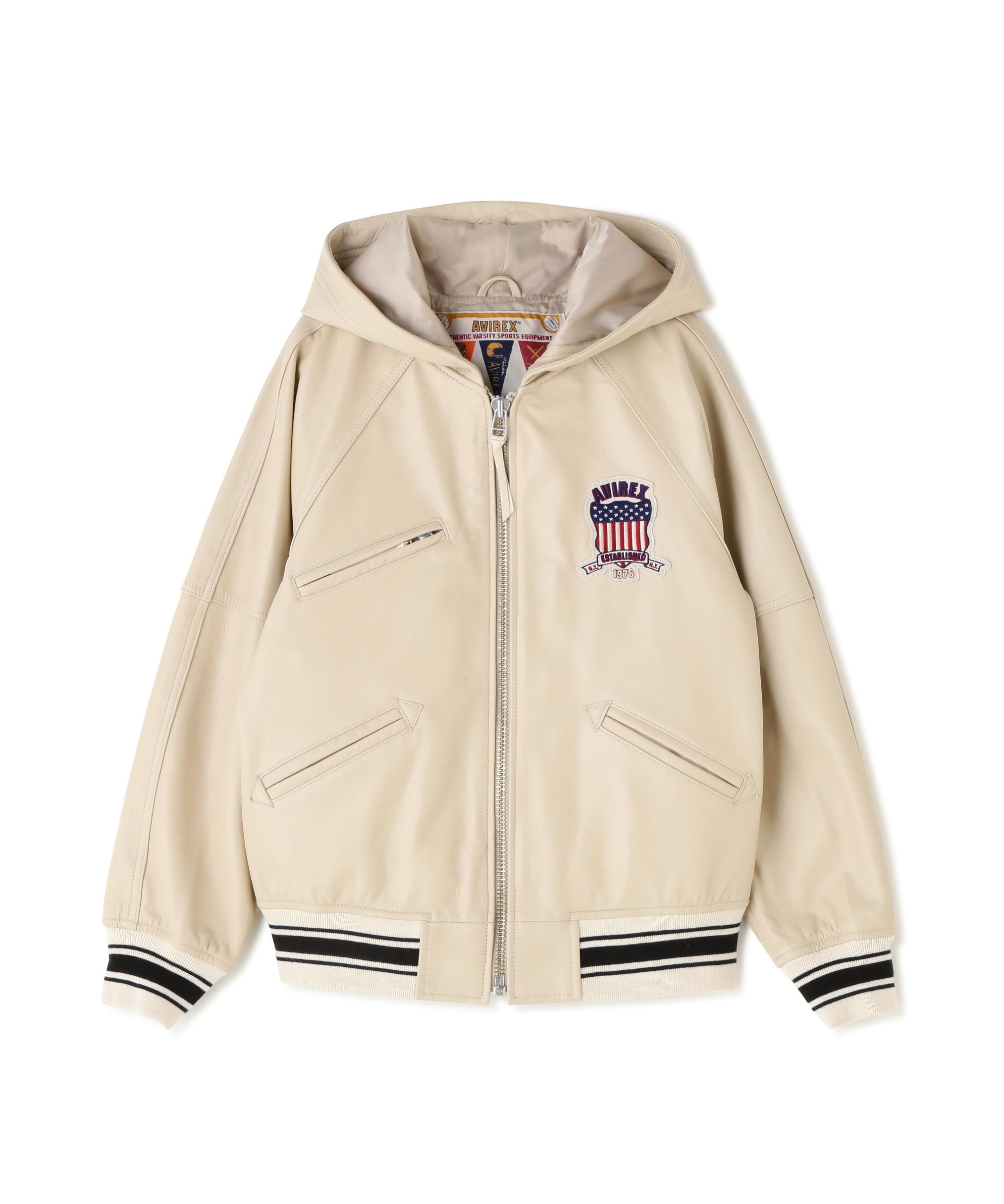 《WOMAN》SIGNATU>E HOODED LEATHE> エクリュ9