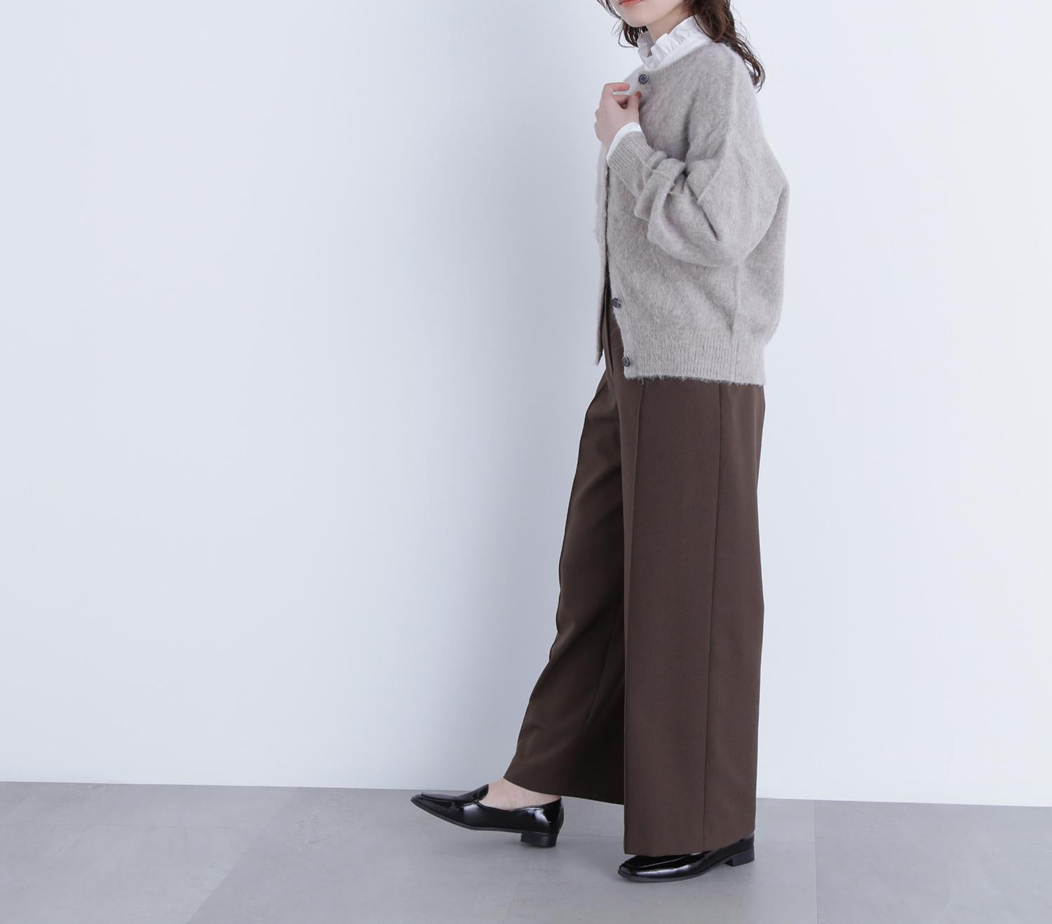 2wayヘアリーカーディガン ベージュ