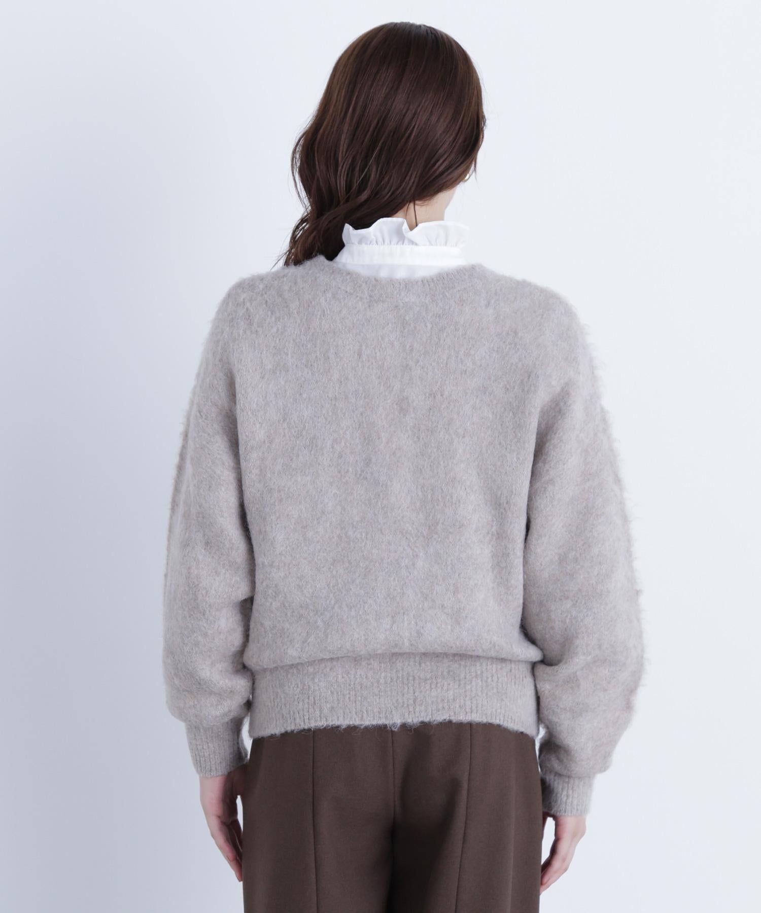 2wayヘアリーカーディガン ベージュ