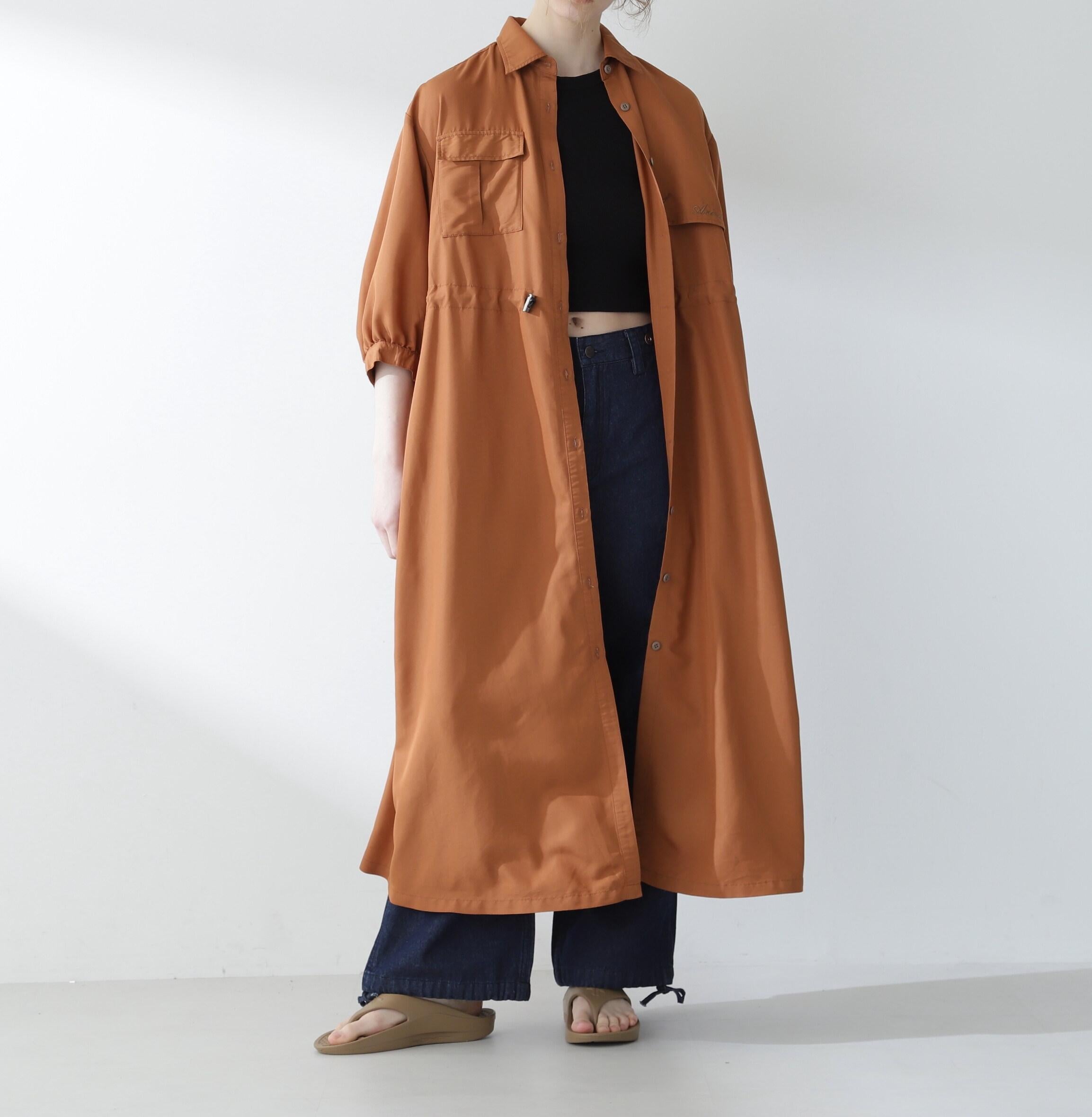 STO>M FLAP DETAILE LONG SHI>TS/ストームフラップ ロングシャツ/ワンピ レンガ9