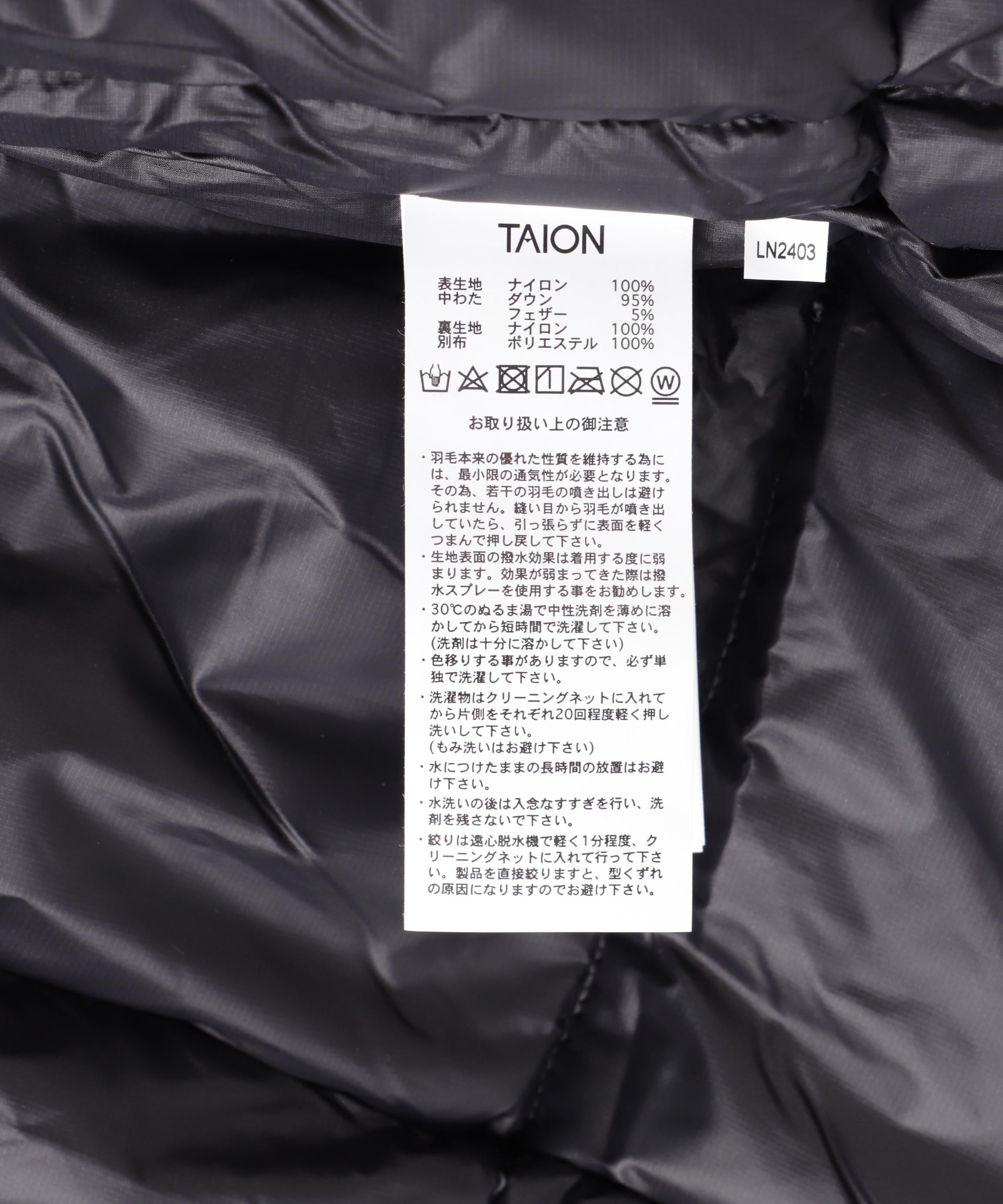 TAION/タイオン/MOUNTAIN DOWN JACKET ブラック