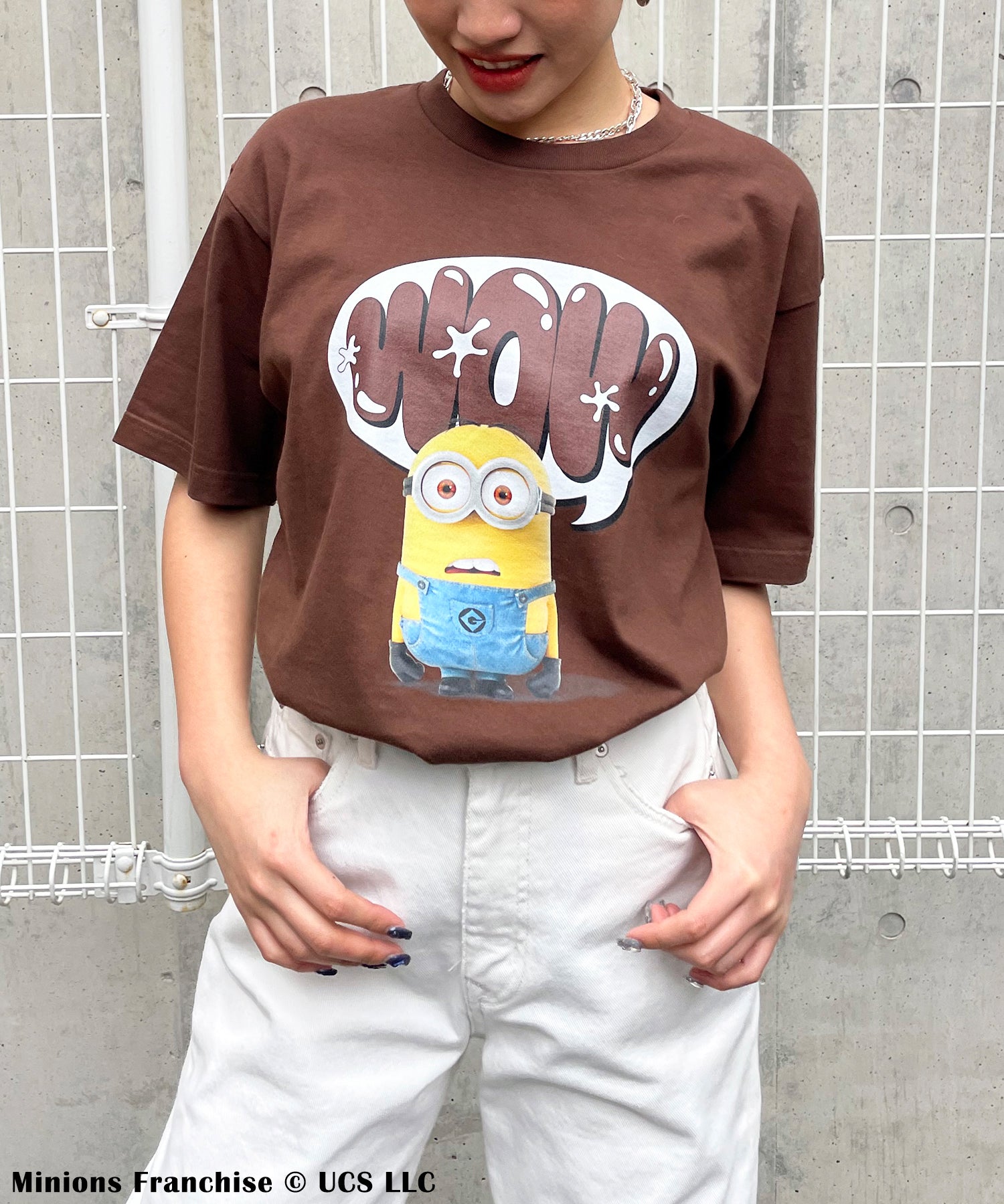 フォーギークスバイスパイラルガール 4GEEKs by SPIRALGIRL 【Minion/ミニオン/デイブ】3DアートTシャツ （ブラウン） ブラウン