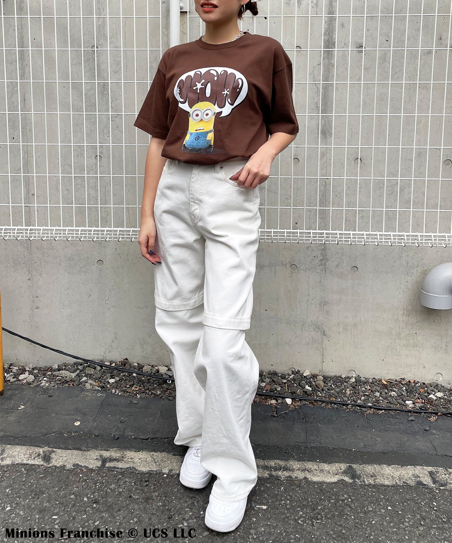 フォーギークスバイスパイラルガール 4GEEKs by SPIRALGIRL 【Minion/ミニオン/デイブ】3DアートTシャツ （ブラウン） ブラウン