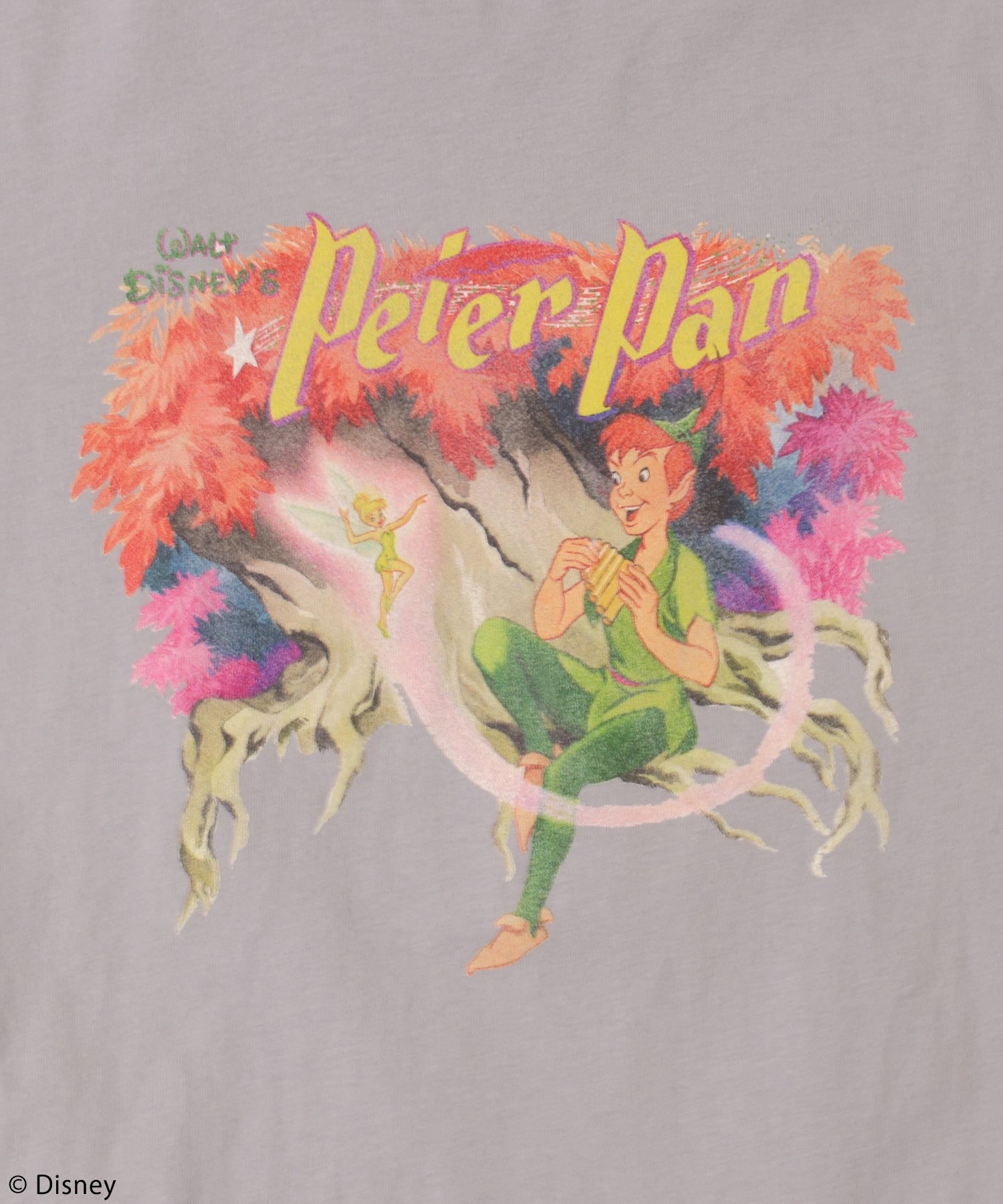 フォーギークスバイスパイラルガール 4GEEKs by SPIRALGIRL 【Disney/ディズニー/ピーターパン】ヴィンテージ風アートリンガーTシャツ （ブルー） ブルー