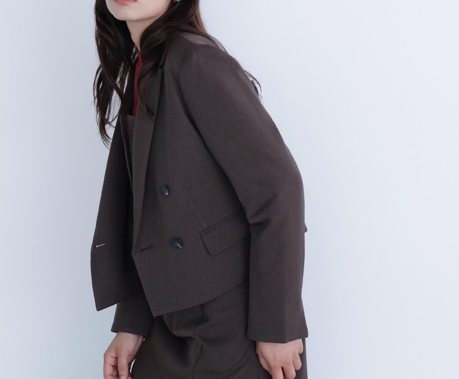 ショートジャケット ダークブラウン1