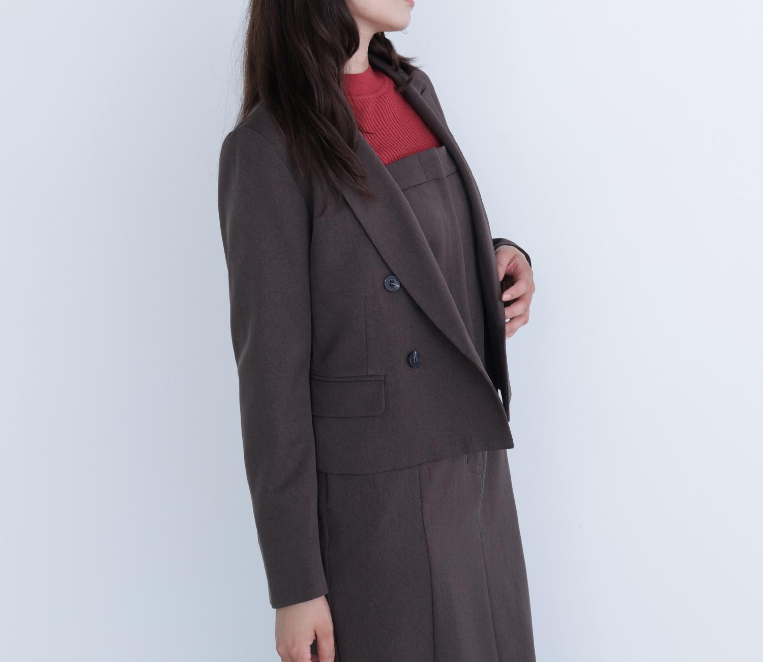 ショートジャケット ダークブラウン1