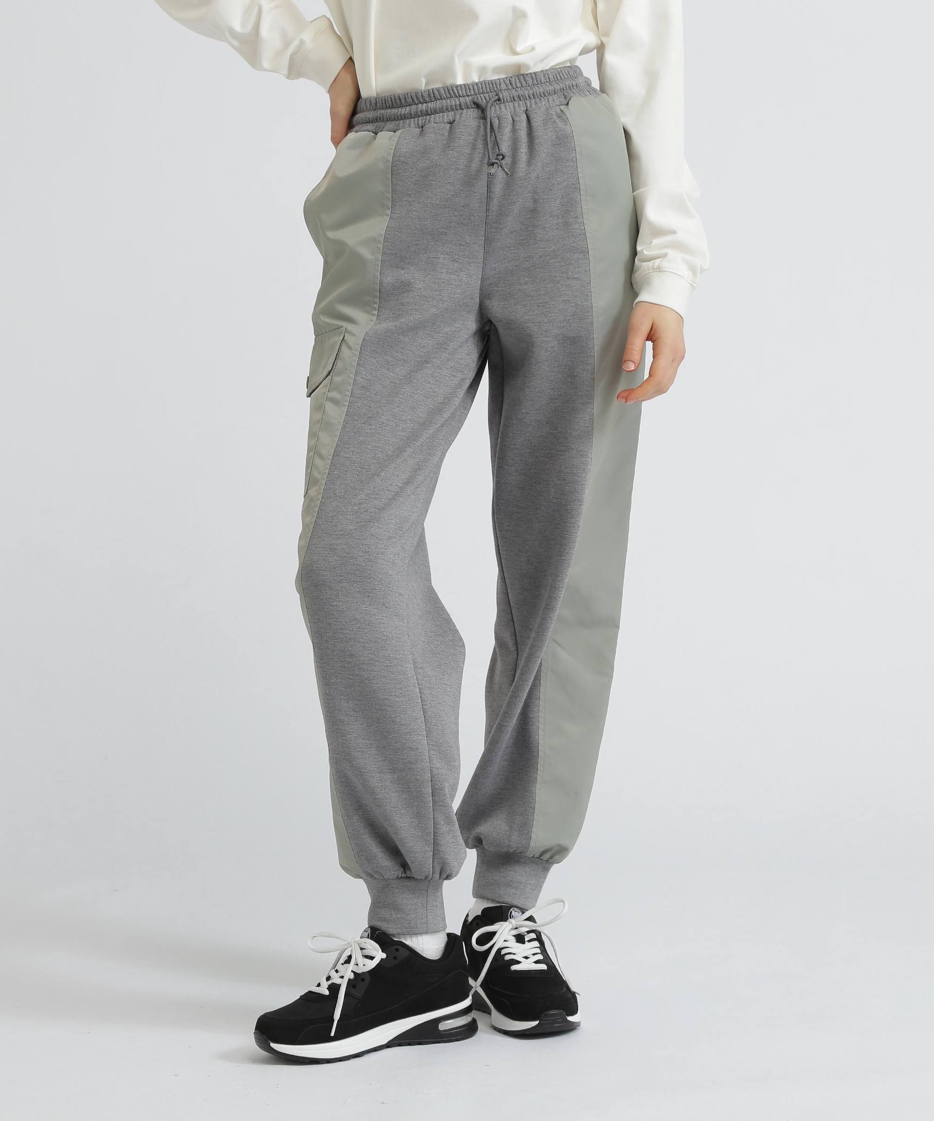 NYLON COMRI LONG PANTS/ナイロンコンビロングパンツ グレー