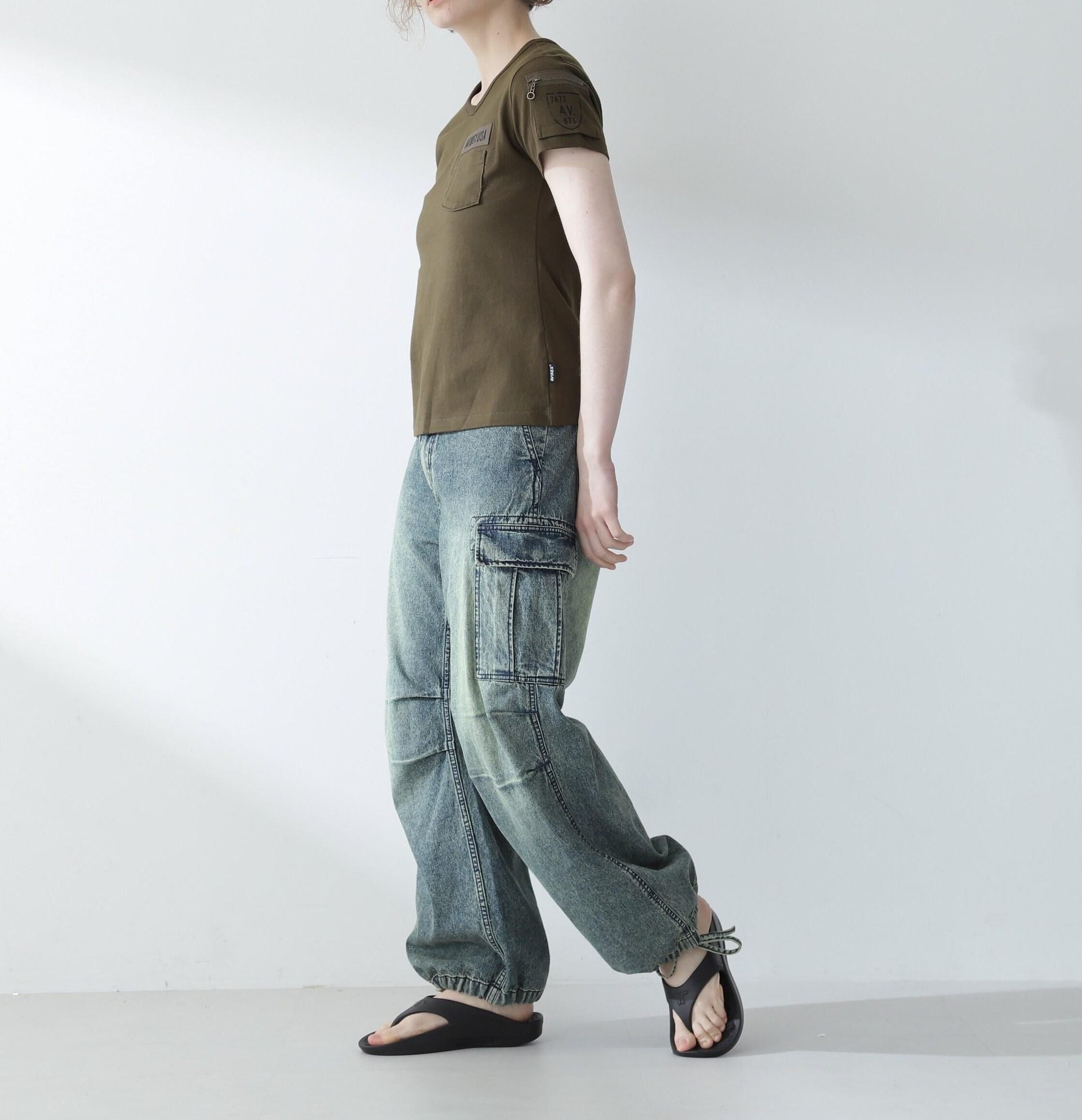 ファティーグVネックティーシャツ/ FATIGUE V-NECK T-SHI>T オリーブ