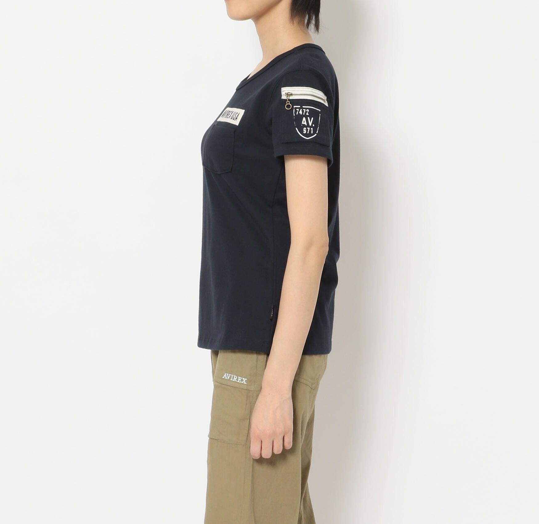 ファティーグVネックティーシャツ/ FATIGUE V-NECK T-SHI>T ネイビー