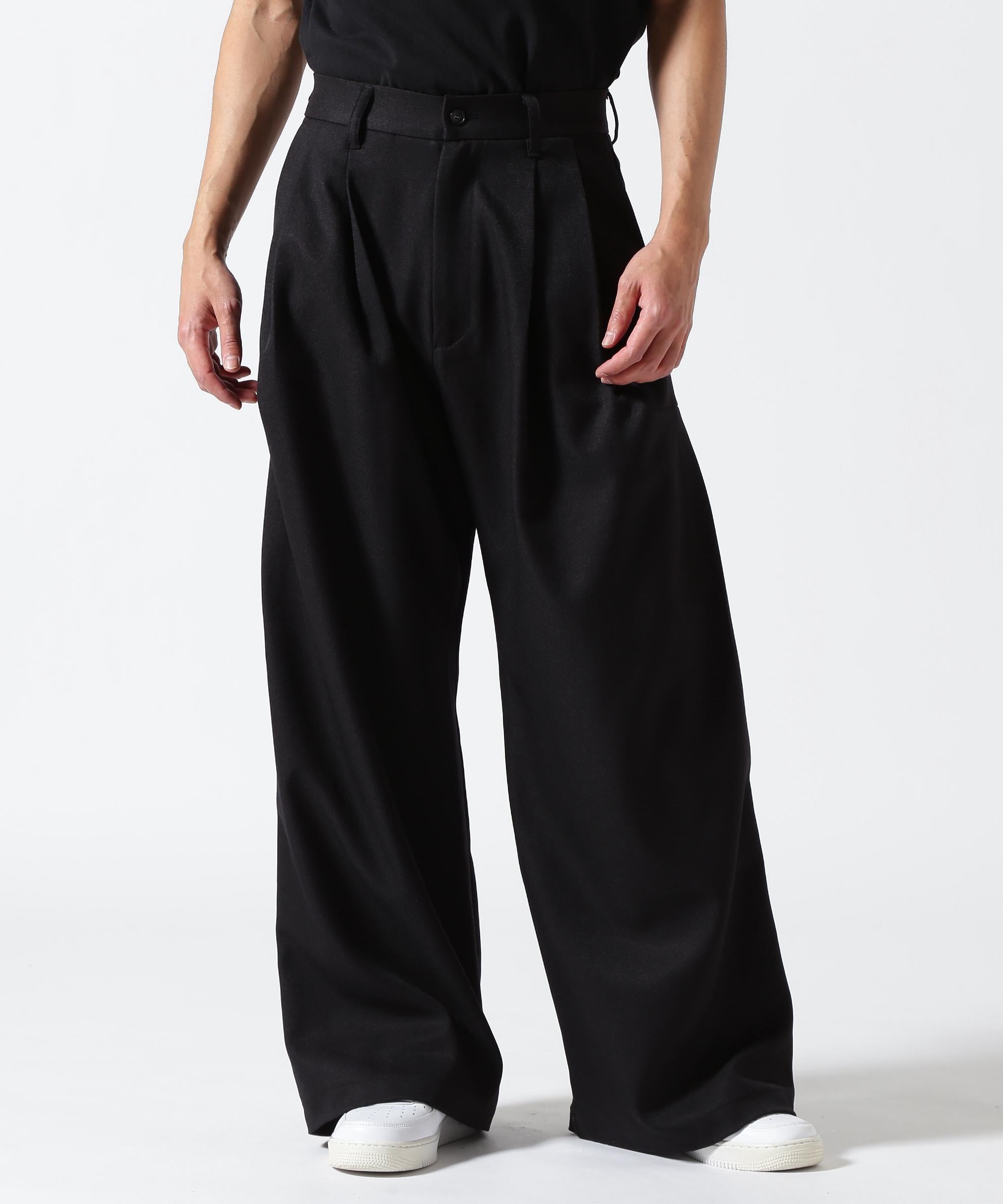 Toionie/トワロニエ/STA-P 2Tuck Side Tuck Pants ブラック