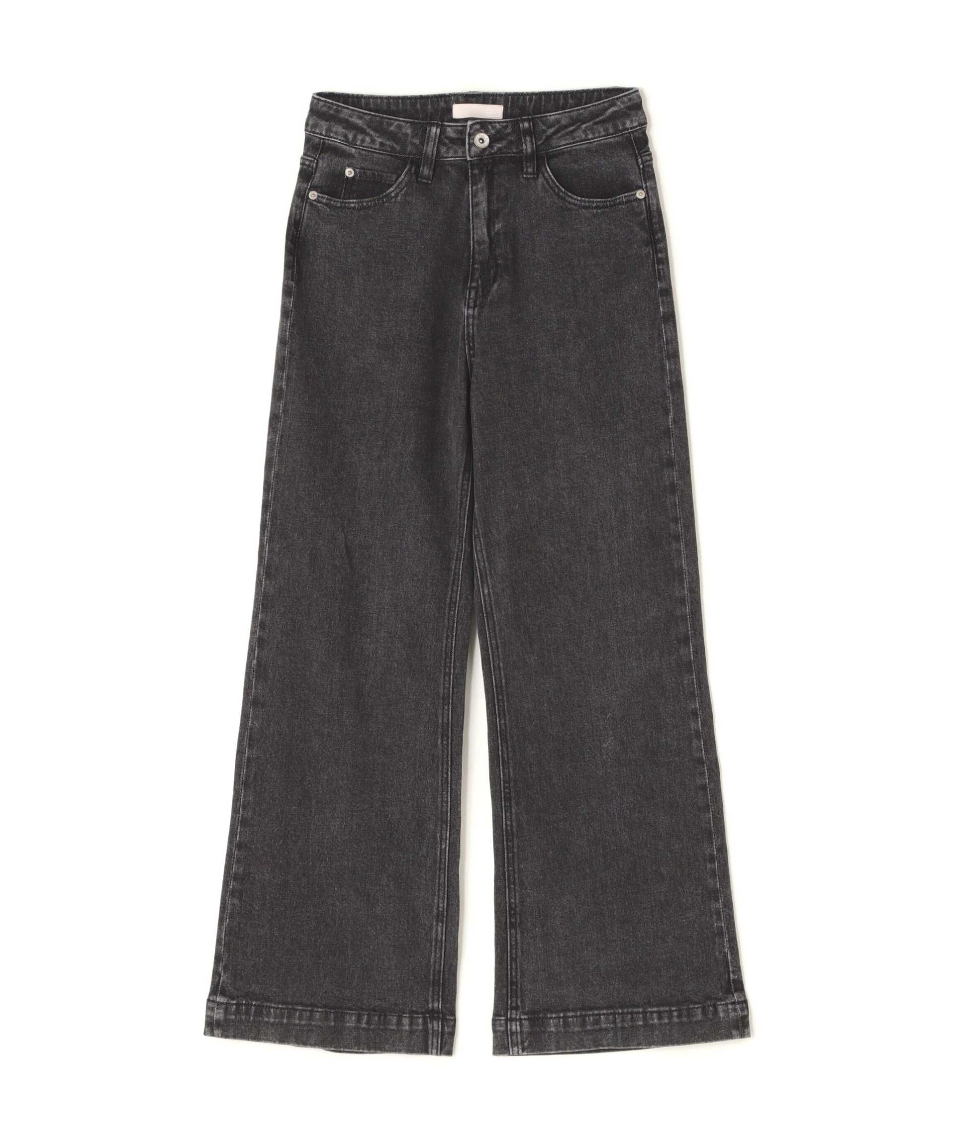 【4サイズ展開XS-L] ベーシックワイドデニムパンツ ブラックデニム1