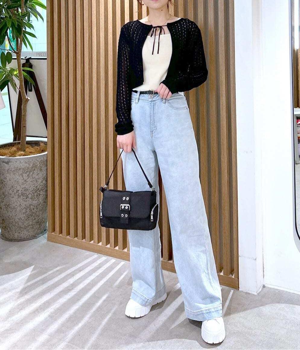 【4サイズ展開XS-L] ベーシックワイドデニムパンツ ハイブリーチ3