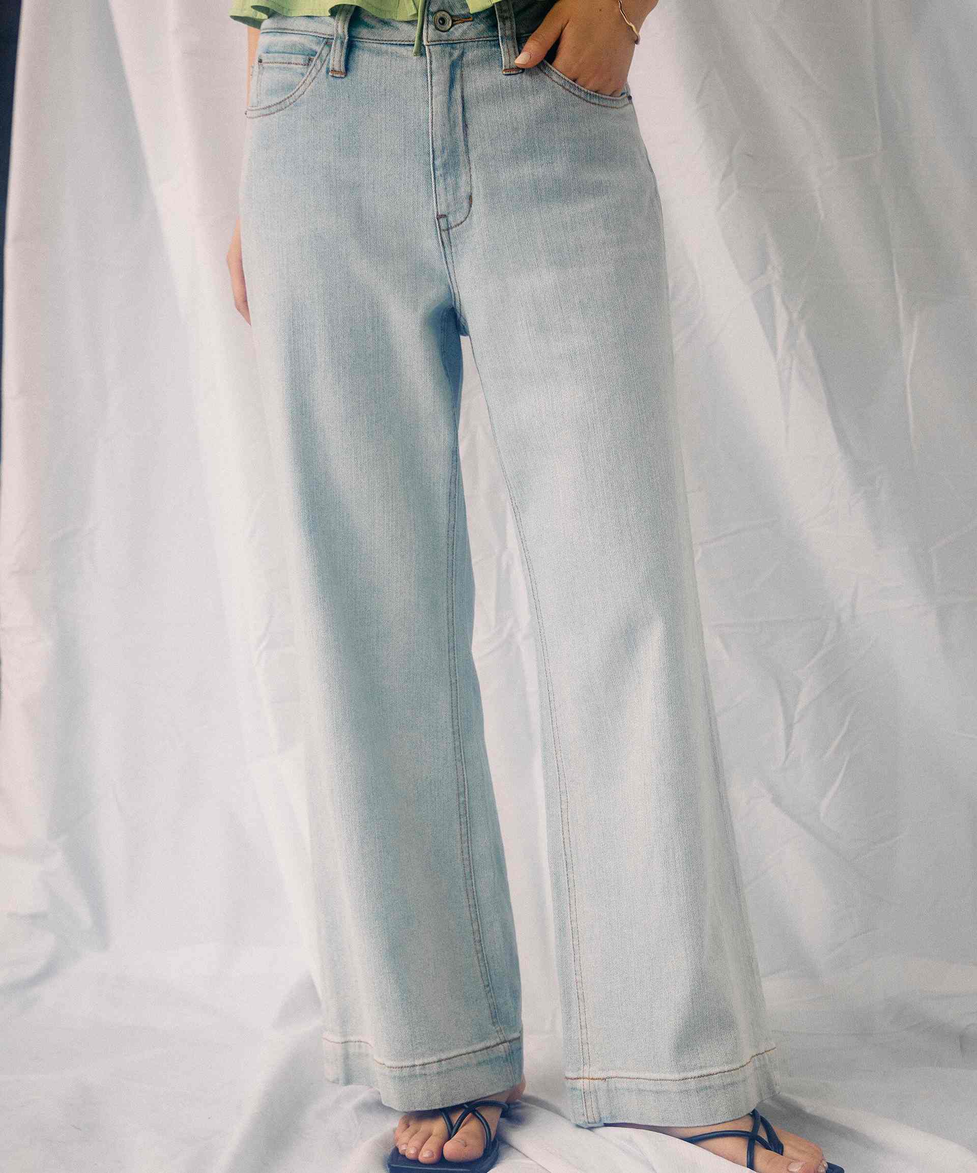 【4サイズ展開XS-L] ベーシックワイドデニムパンツ ハイブリーチ3