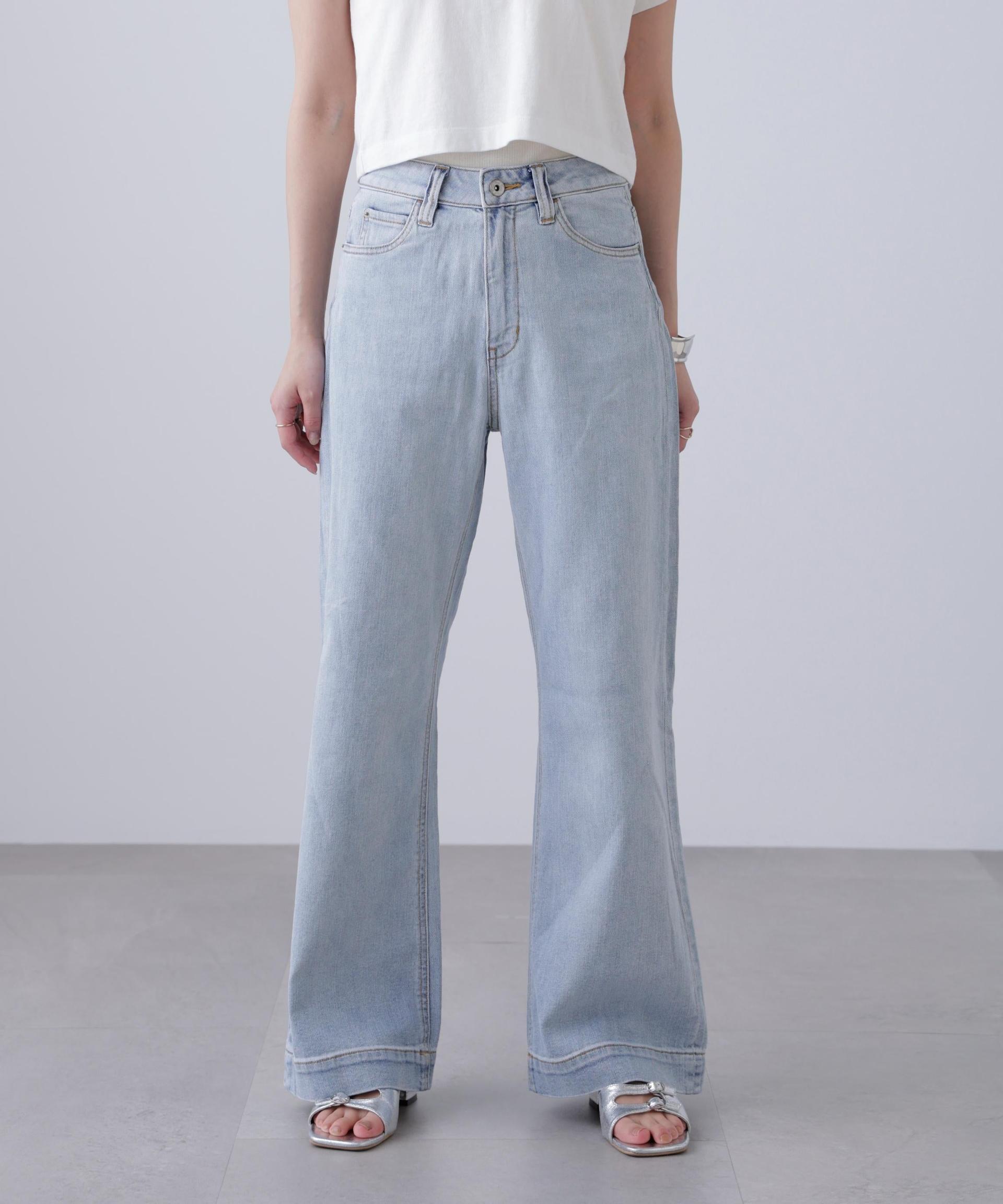 【4サイズ展開XS-L] ベーシックワイドデニムパンツ ハイブリーチ3