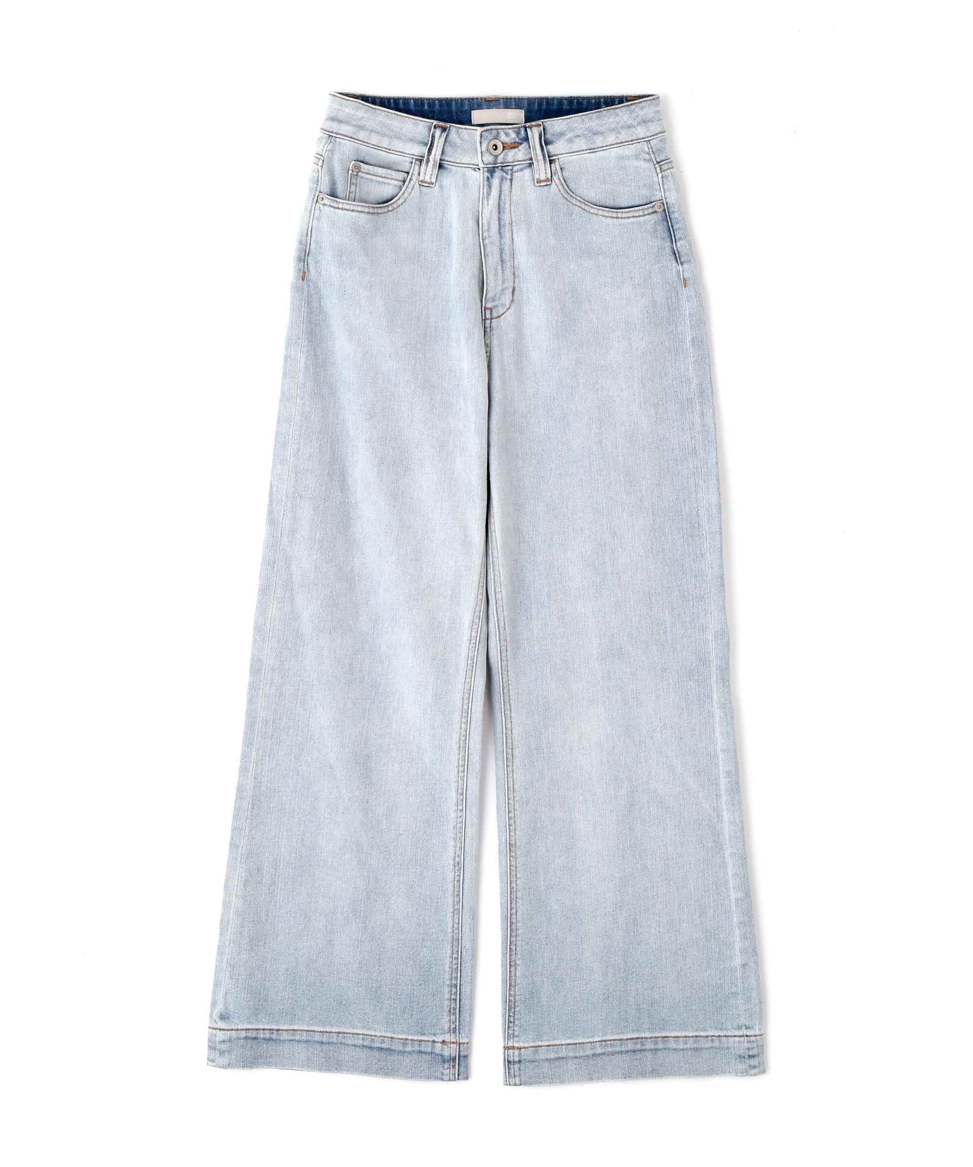 【4サイズ展開XS-L] ベーシックワイドデニムパンツ ハイブリーチ3