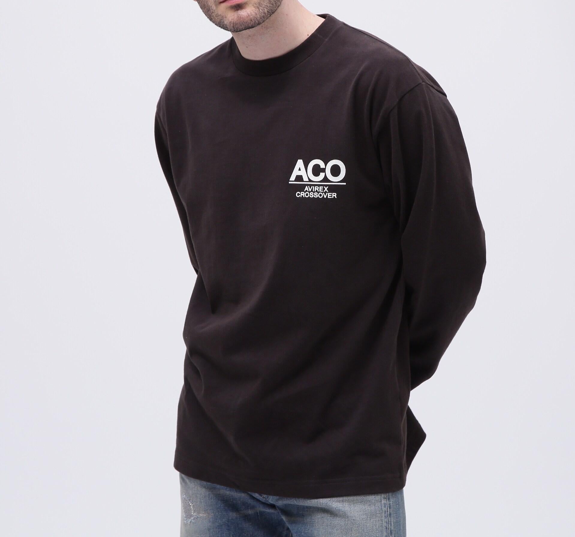 《C>OSSOVE>》RANDANA PATCH LONGSLEEVE T-SHI>T / バンダナ パッチ 長袖Tシャツ / AVI>EX ブラック