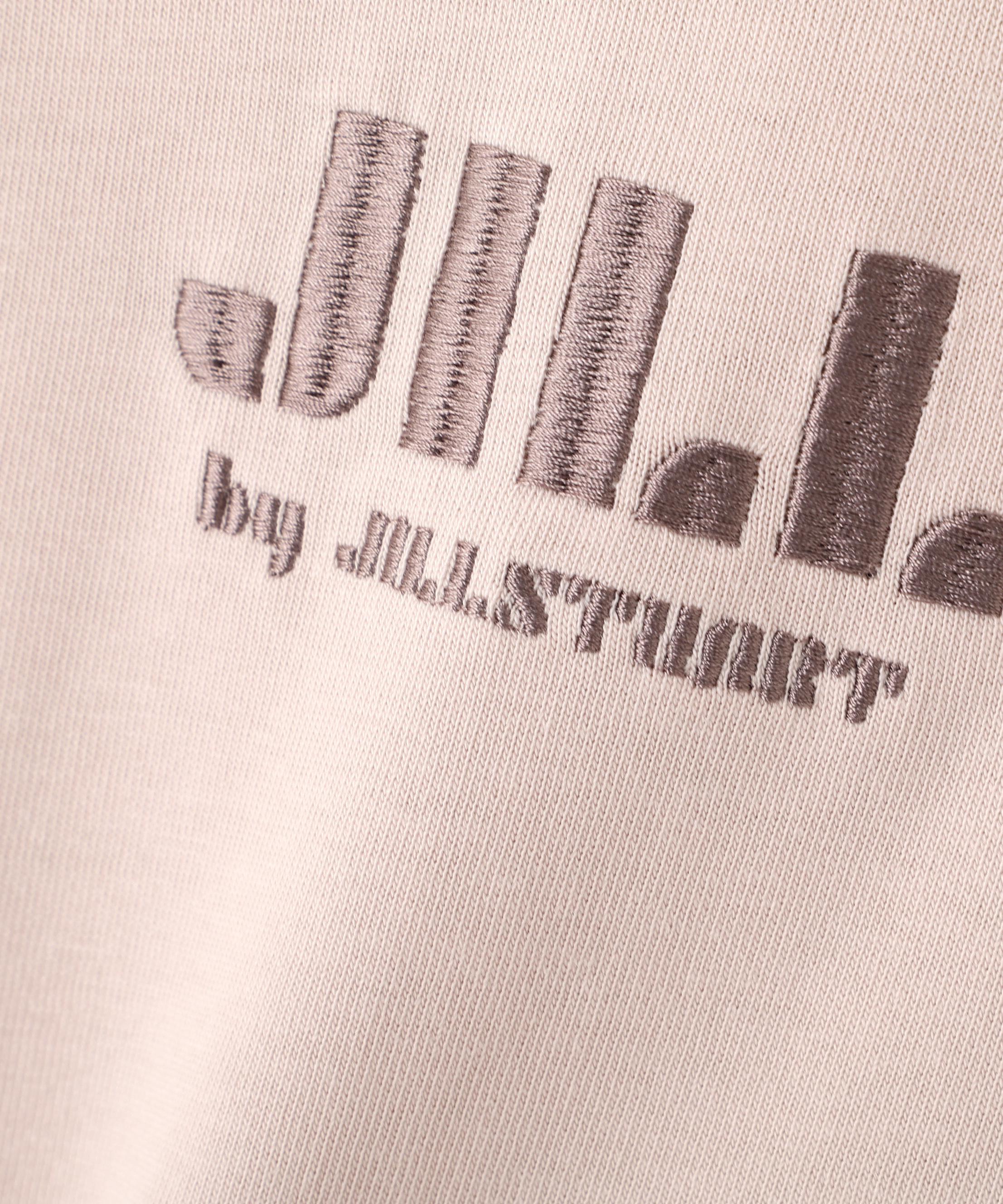 ショート丈刺繍ロゴTシャツオーガニックコットン ピンクモカ1