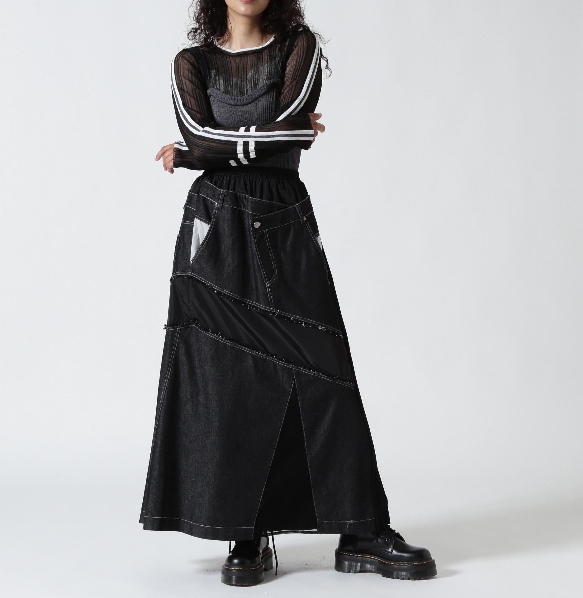 AULA AILA/アウラアイラ/RA>E TOP SHEE> >IR KNIT ブラック