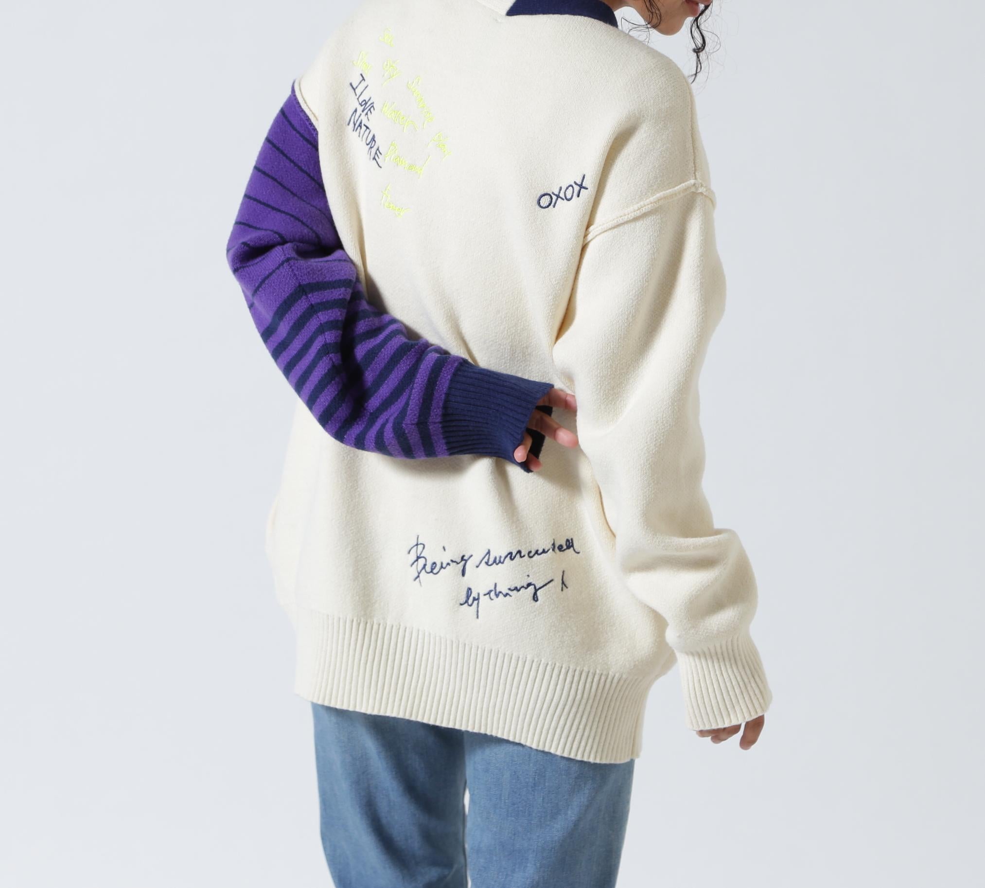 AULA AILA/アウラアイラ/MESSAGE LOGO CARDIGAN オフホワイト3