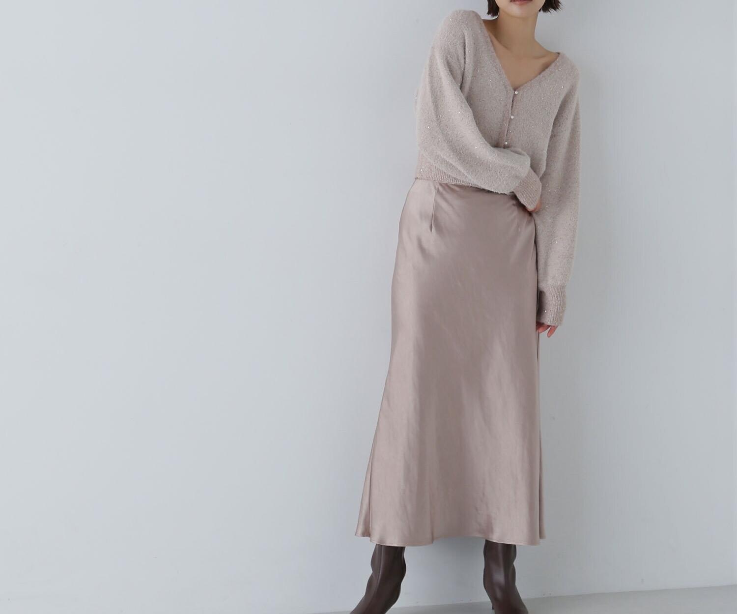 スパンコールショートカーディガン　24AW ベージュ
