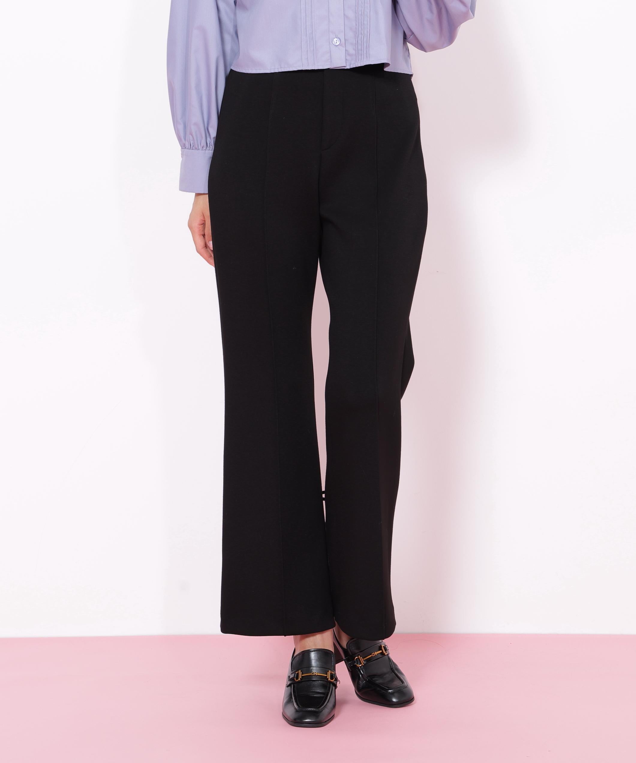 バックリボンフレアパンツ ブラック