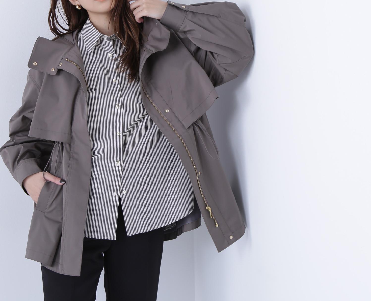 フーディードロストブルゾン グレイッシュモカ