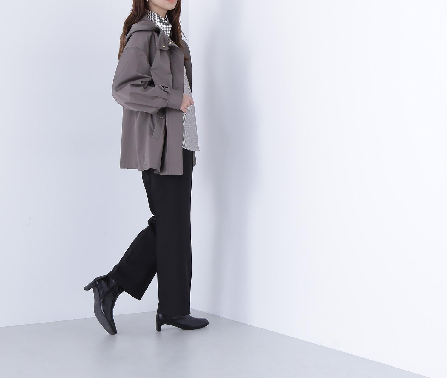 フーディードロストブルゾン グレイッシュモカ