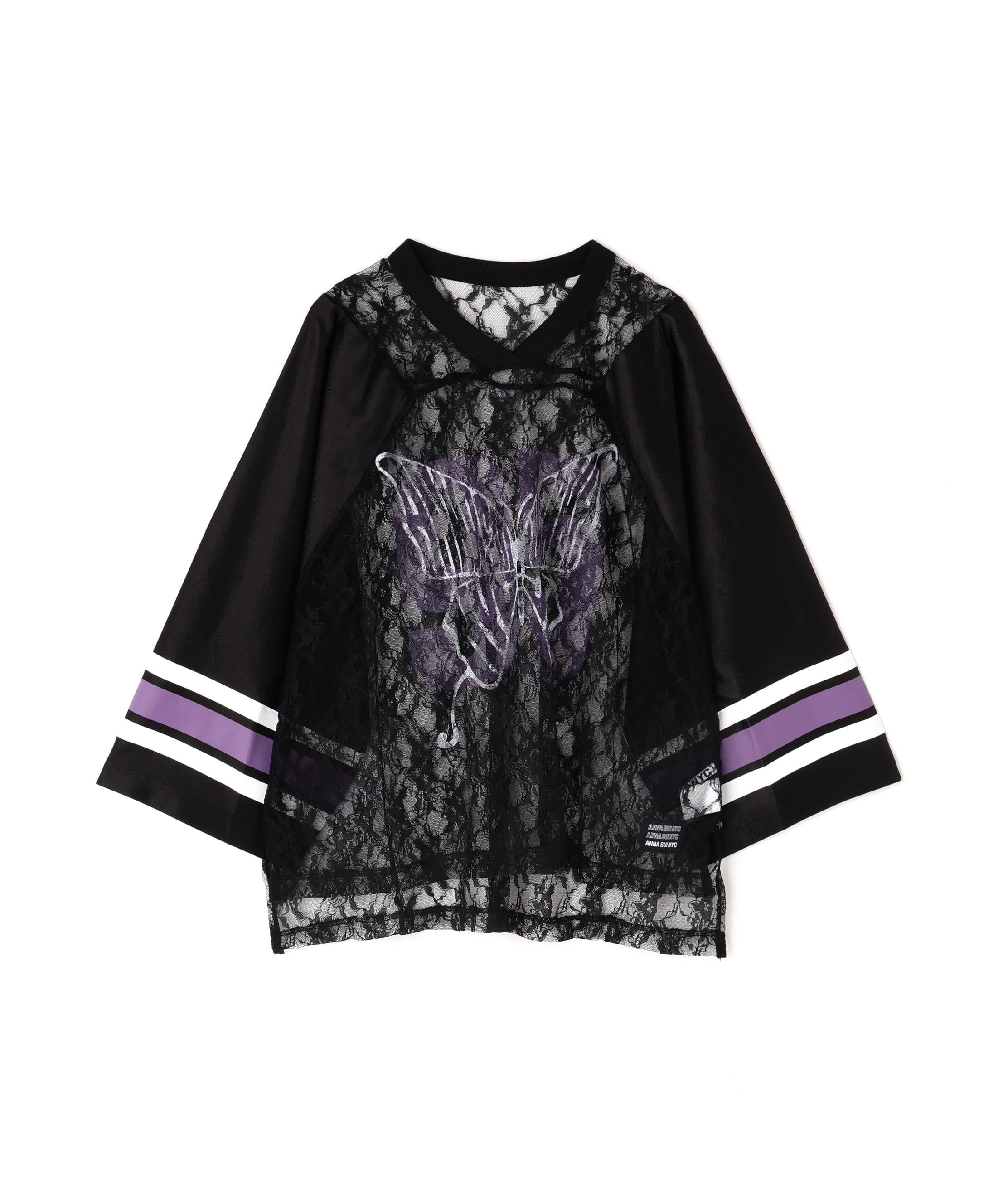ANNA SUI NYC/アナ スイ エヌワイシー/バタフライプリントゲームシャツ ブラック