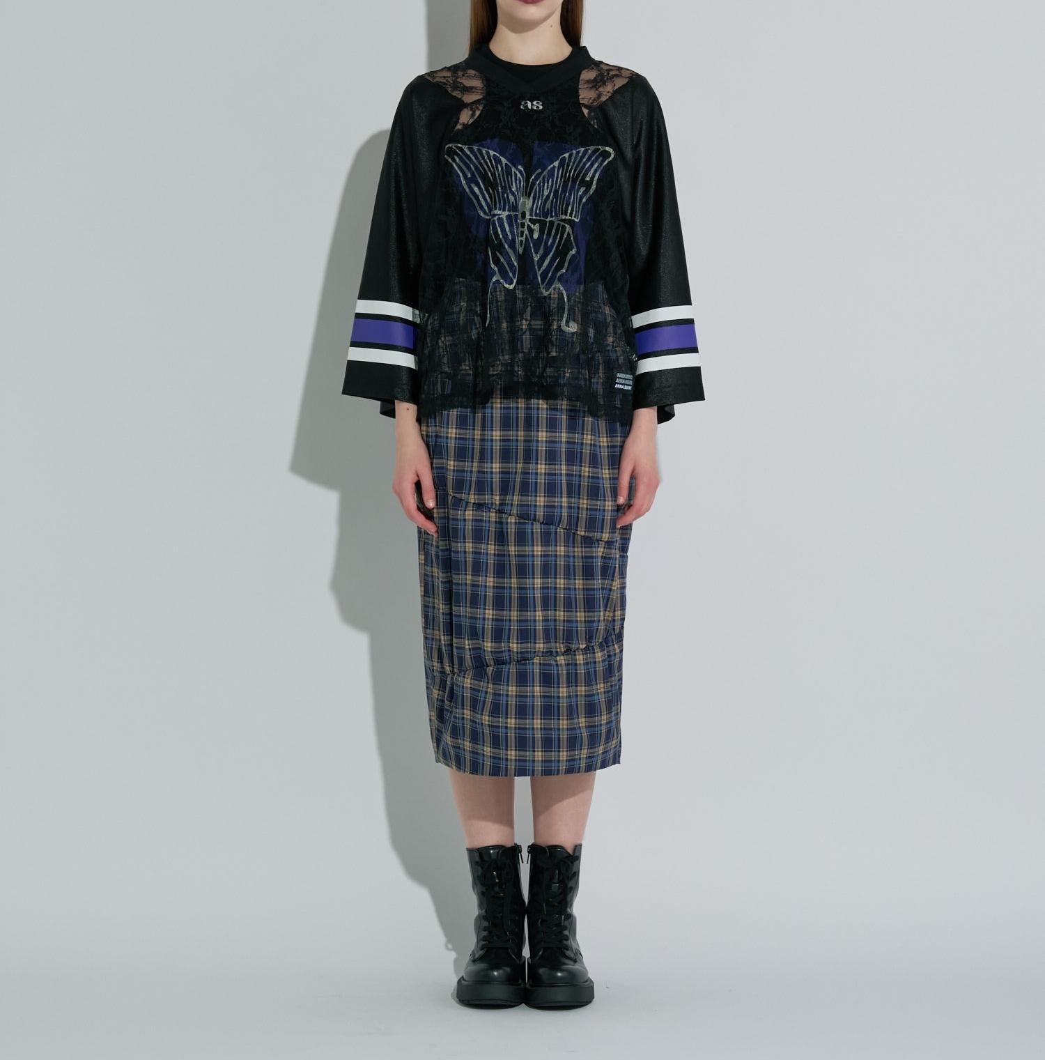 ANNA SUI NYC/アナ スイ エヌワイシー/バタフライプリントゲームシャツ ブラック