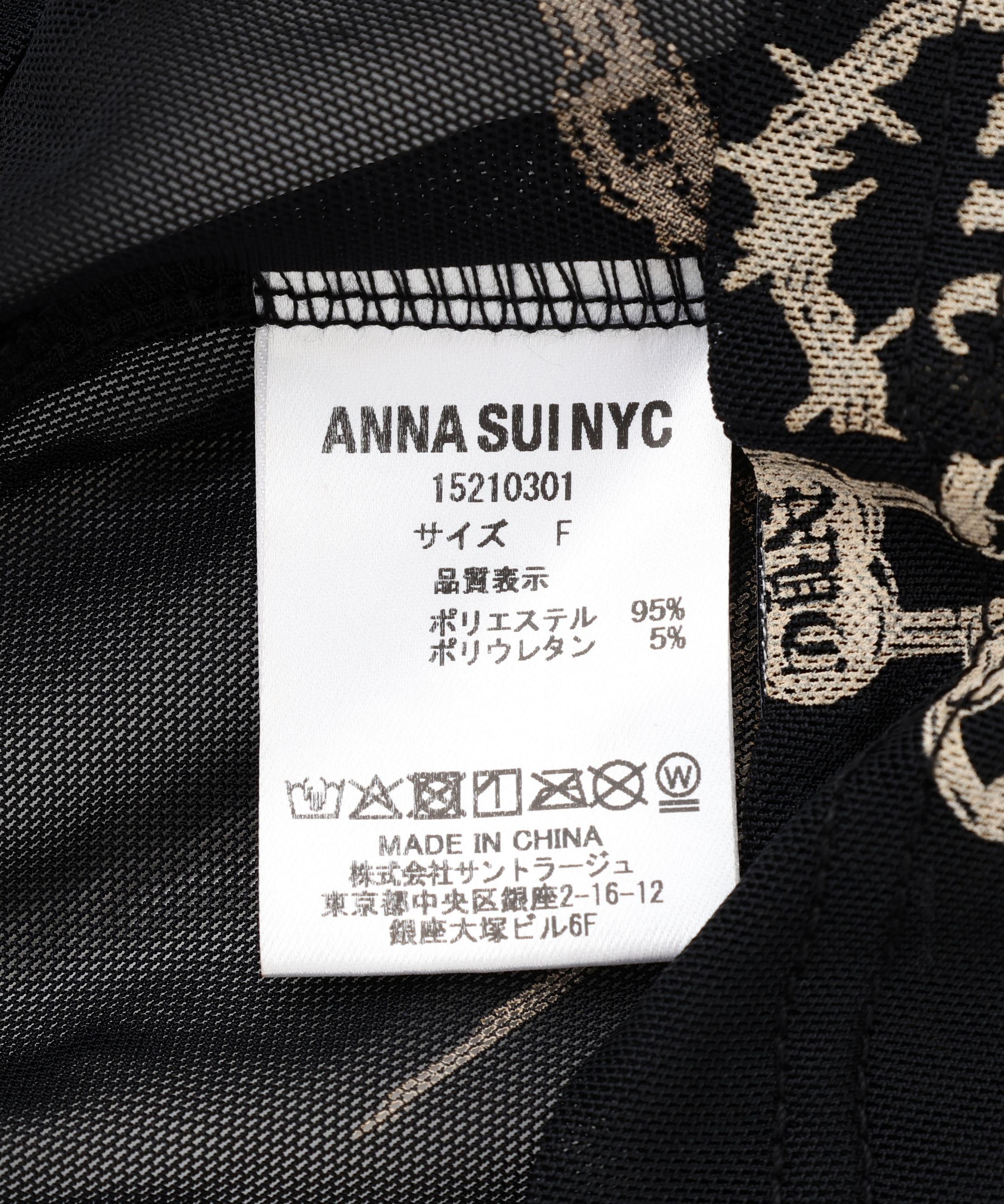 ANNA SUI NYC/アナ スイ エヌワイシー/ハート総柄シアートップス ブラック