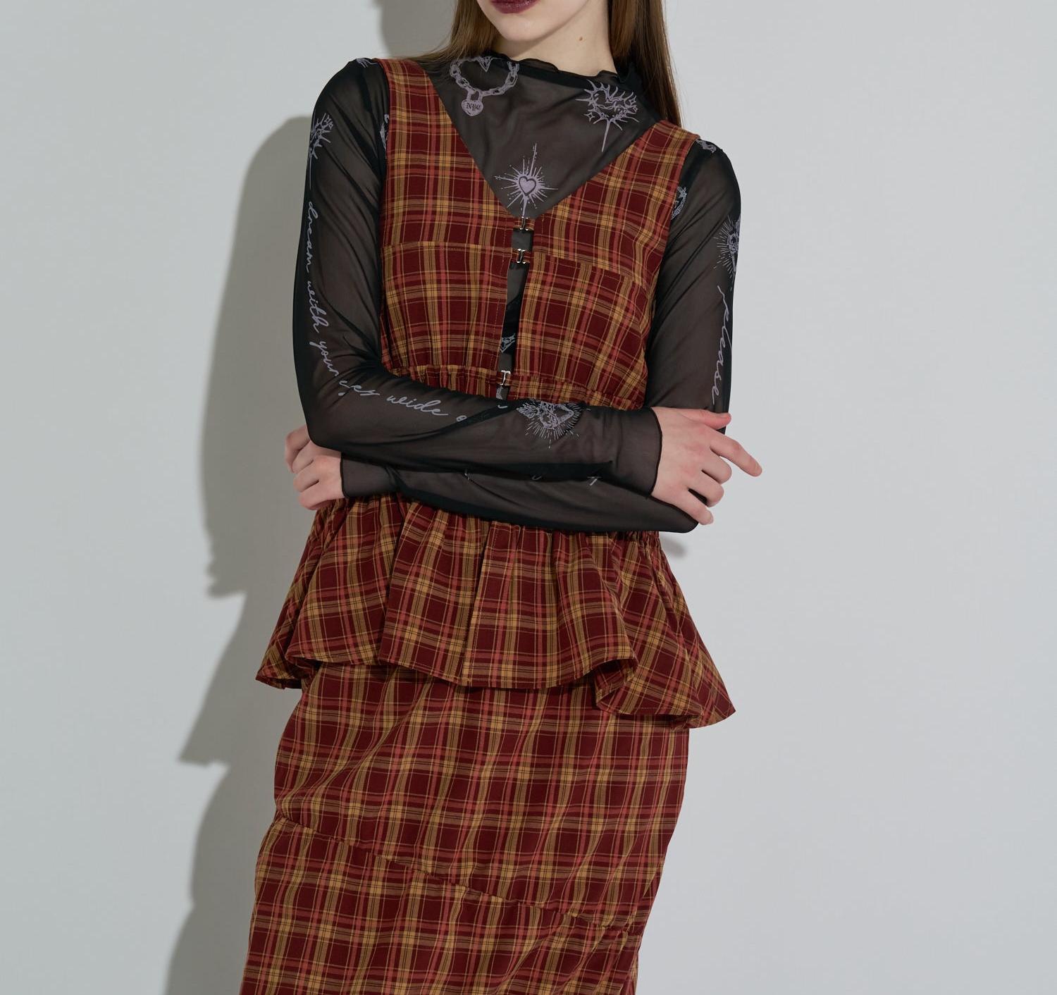 ANNA SUI NYC/アナ スイ エヌワイシー/ハート総柄シアートップス ブラック