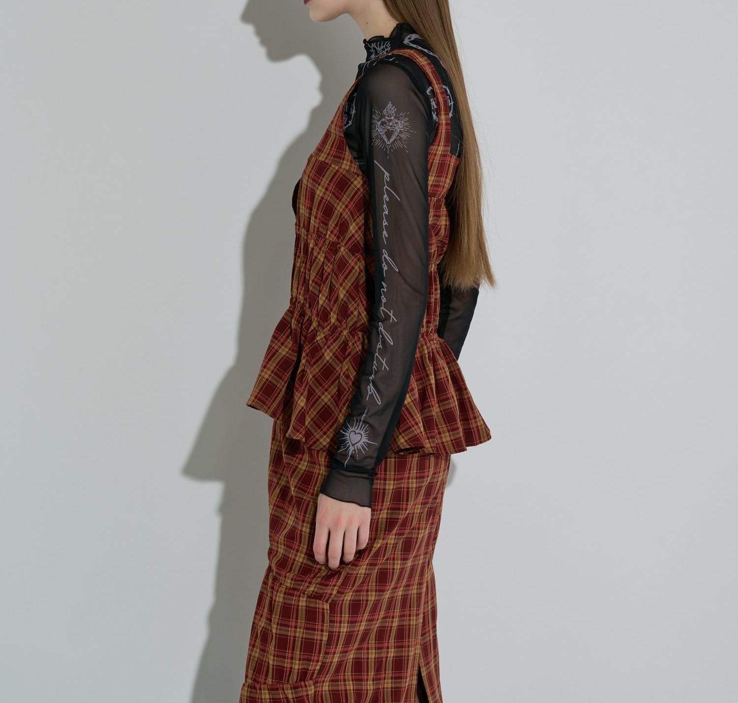ANNA SUI NYC/アナ スイ エヌワイシー/ハート総柄シアートップス ブラック