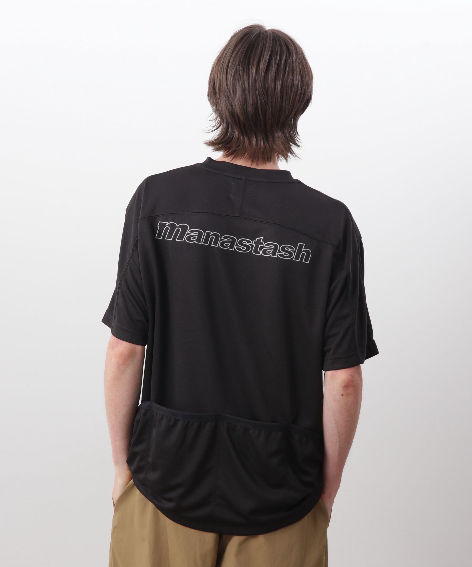 MANASTASH/マナスタッシュ/>EF. LOGO TECH POCKET TOP ブラック