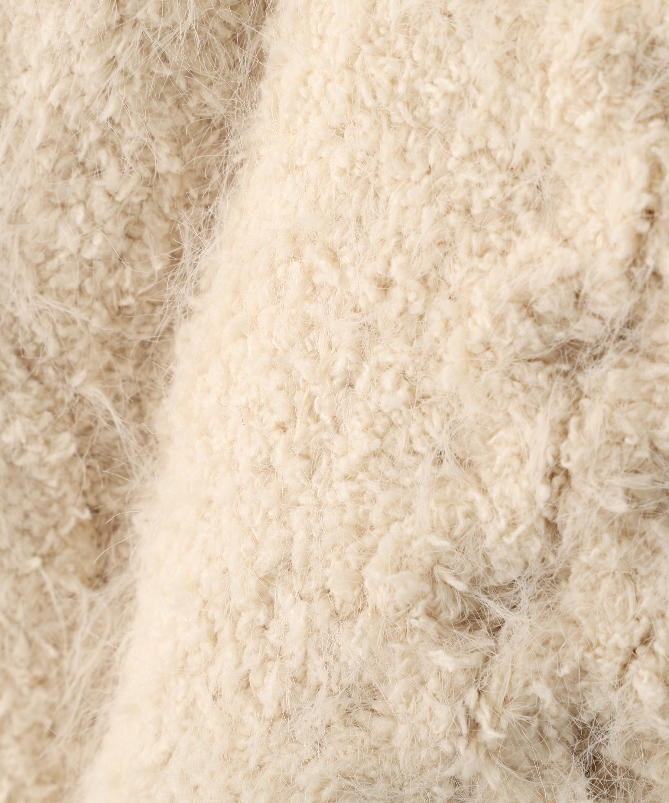 テディヤーンケーブル編みミニワンピース オフ