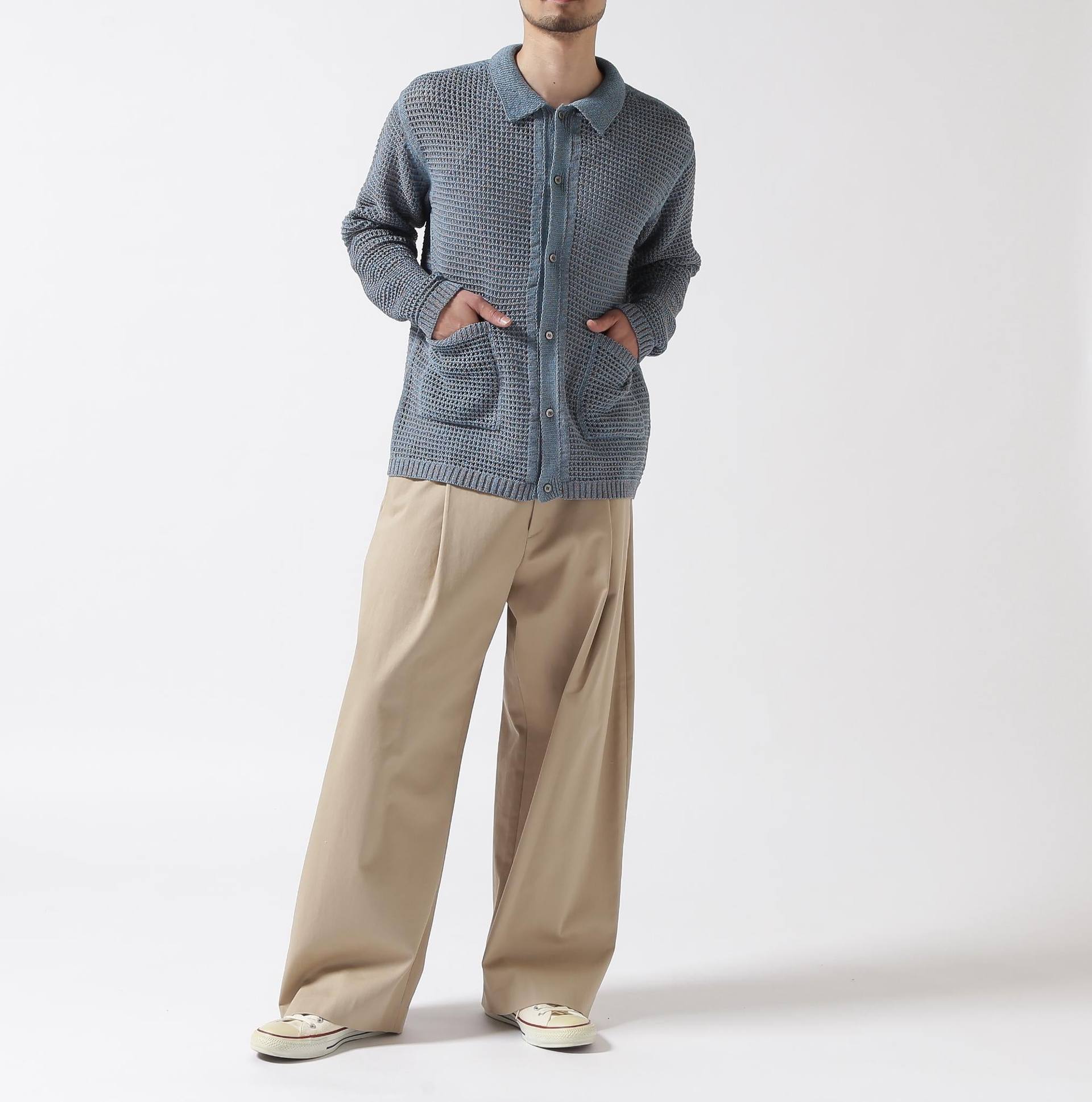 YOKE / York / MESH KNITTED SHIRT CARDIGAN