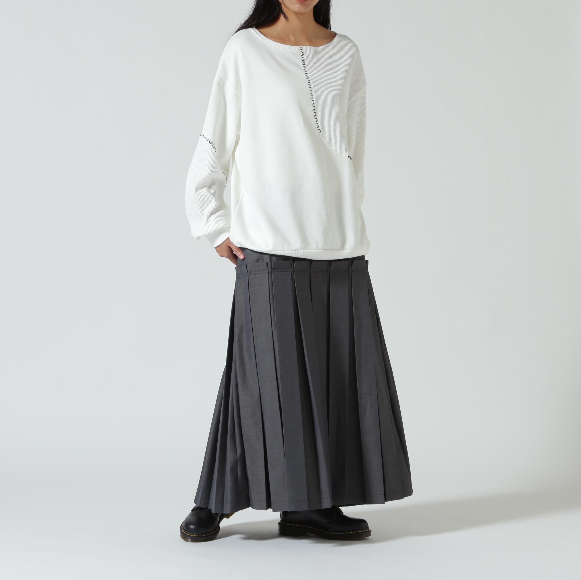 AULA AILA/アウラアイラ/別注ステッチデザインプルオーバー オフホワイト3