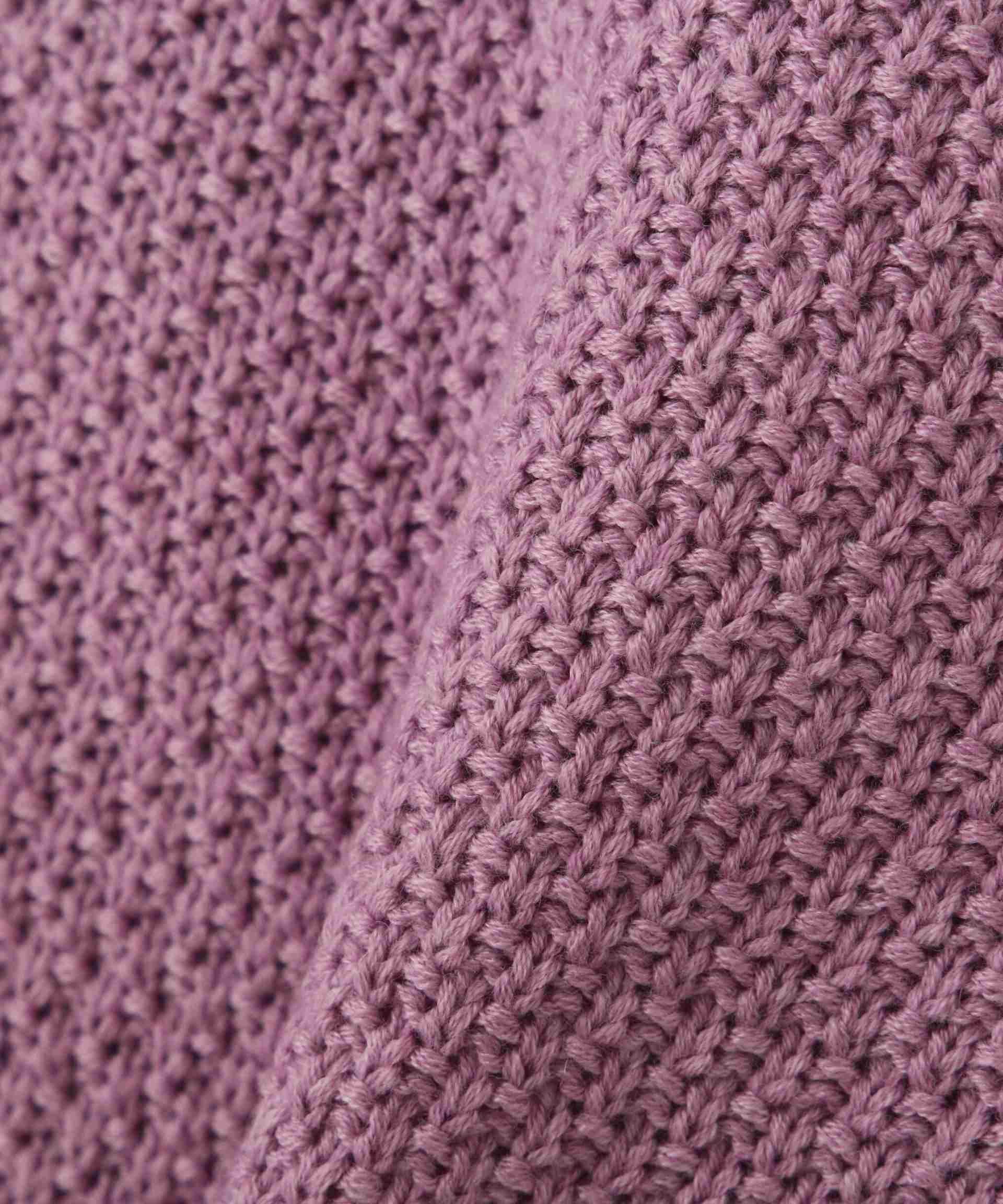 4者混鹿の子ショート丈タートルネックニット ピンク