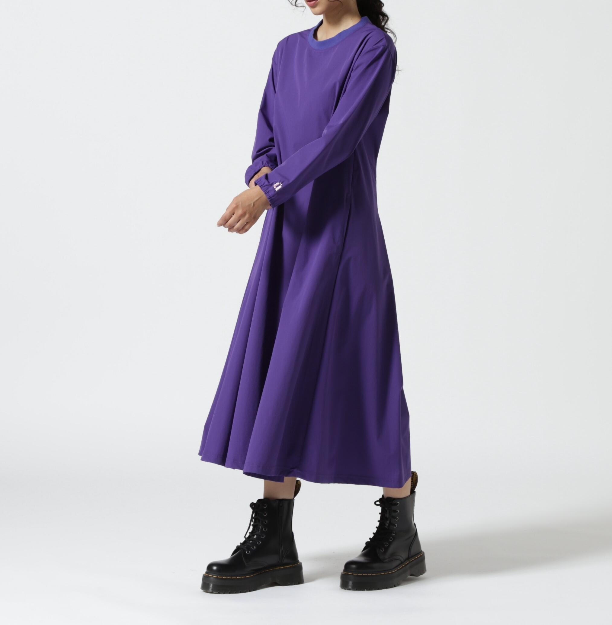 neuon/にゅうろん/ワンポイント刺繍ワンピース パープル