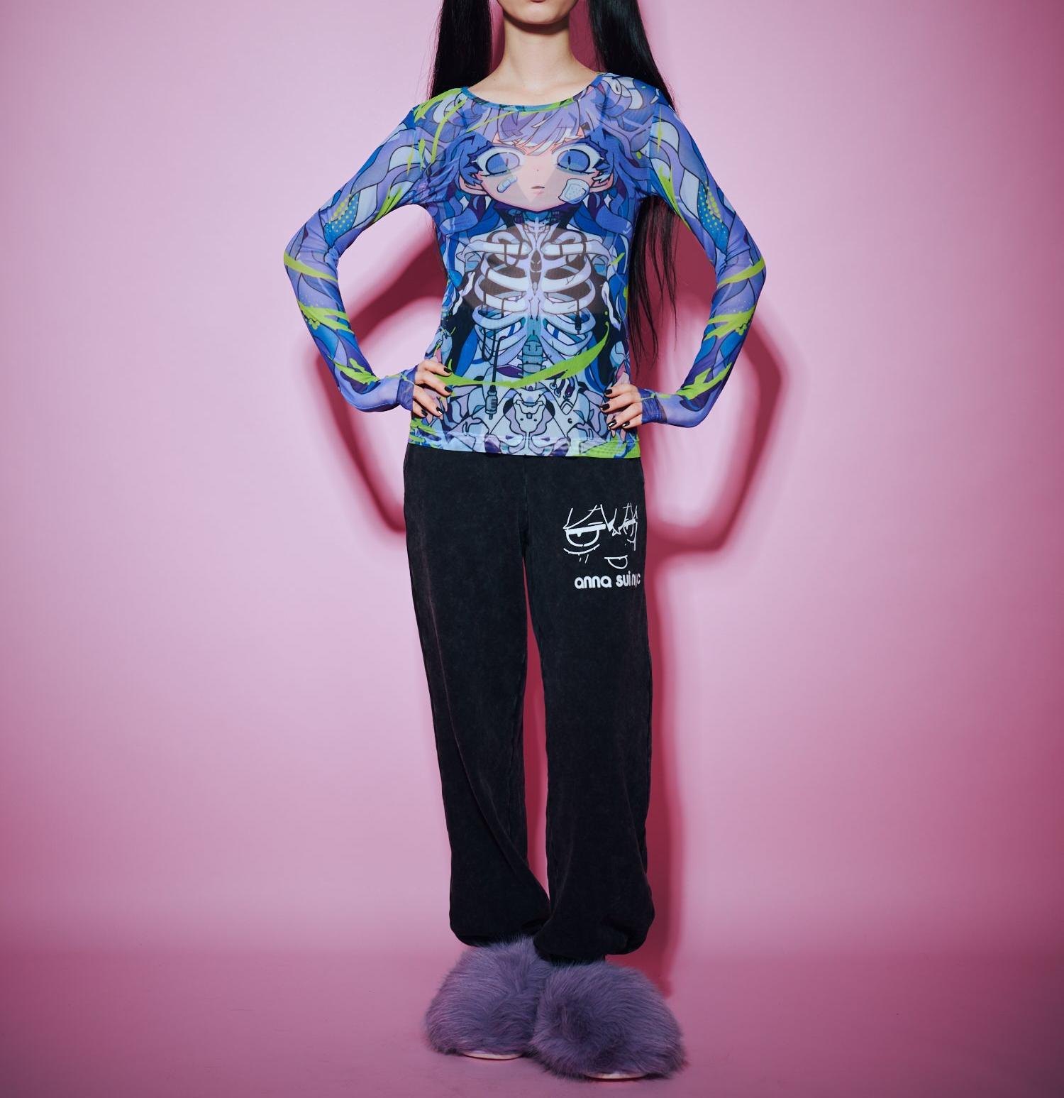 ANNA SUI NYC/アナ スイ エヌワイシー/『×寺田てら』TERAシアートップス ブルー