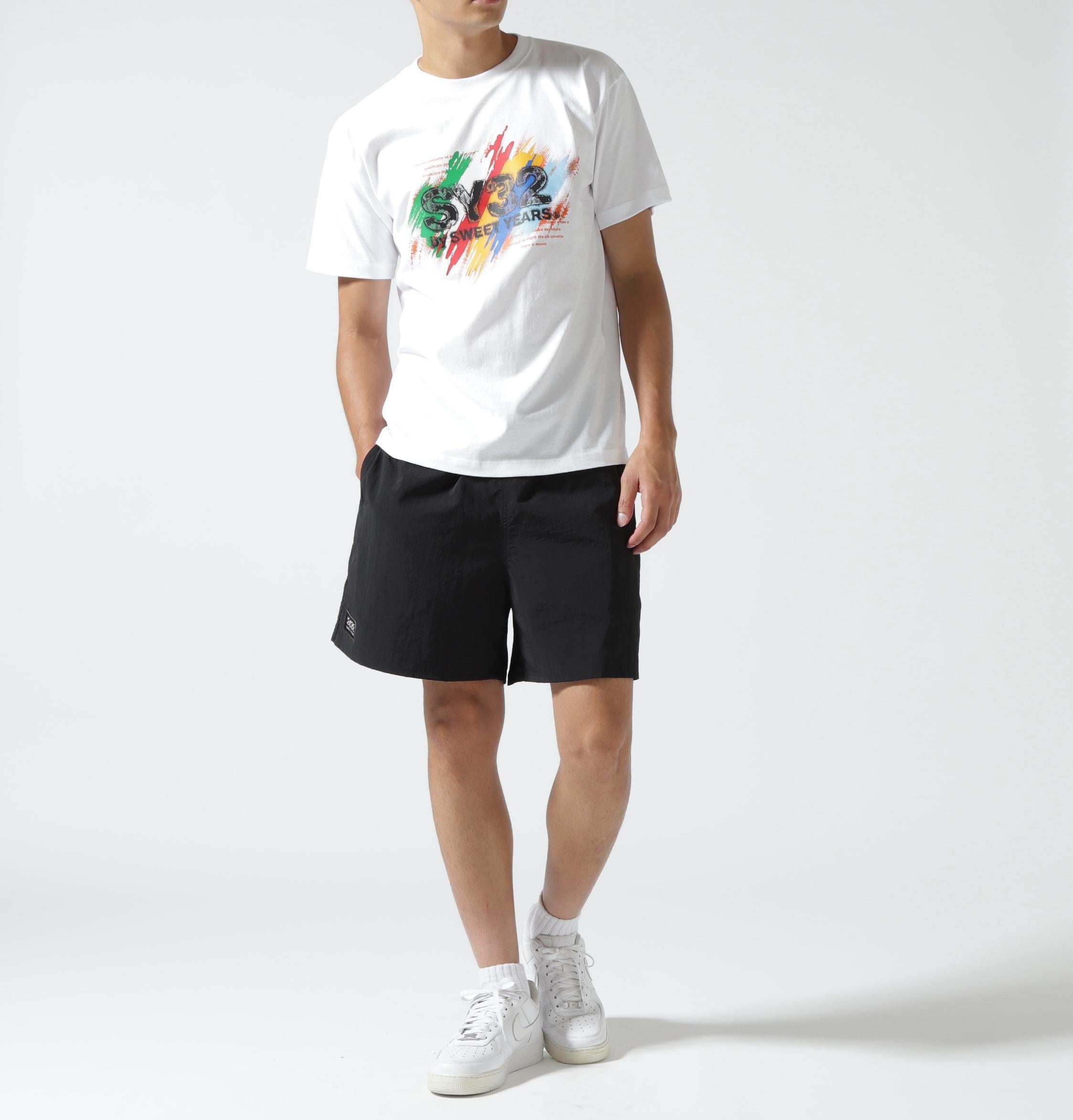 SY32 y SWEET YEA>S/エスワイサーティトゥ バイ スィートイヤーズ/NYLON SHO>T PANTS ブラック