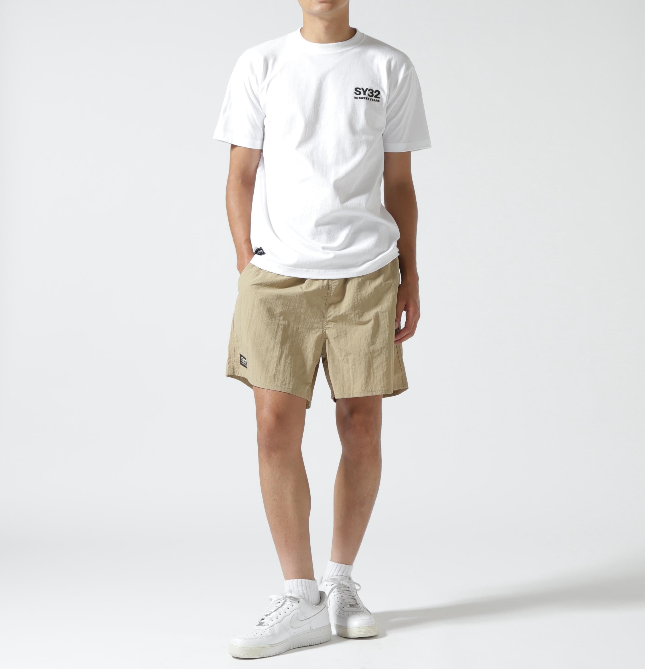 SY32 y SWEET YEA>S/エスワイサーティトゥ バイ スィートイヤーズ/NYLON SHO>T PANTS ベージュ