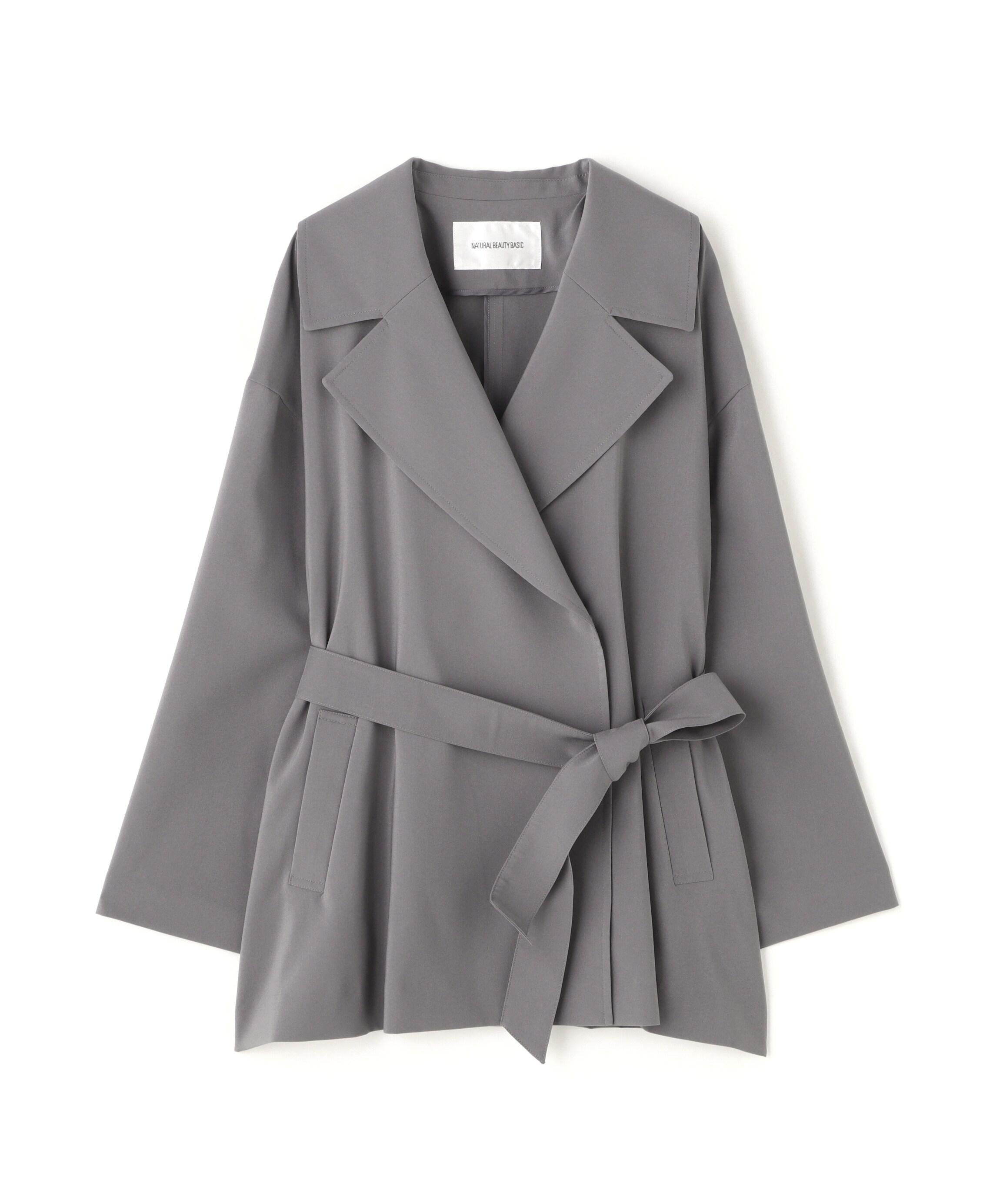 ライトスプリングコートシリーズ ミドル丈トレンチコート チャコール1