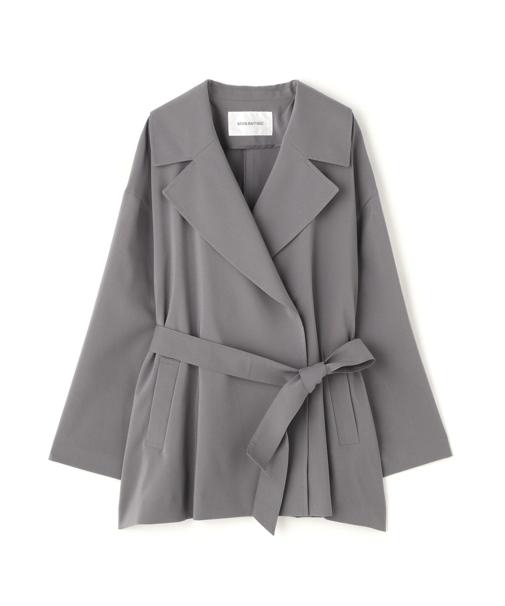 ライトスプリングコートシリーズ ミドル丈トレンチコート チャコール1