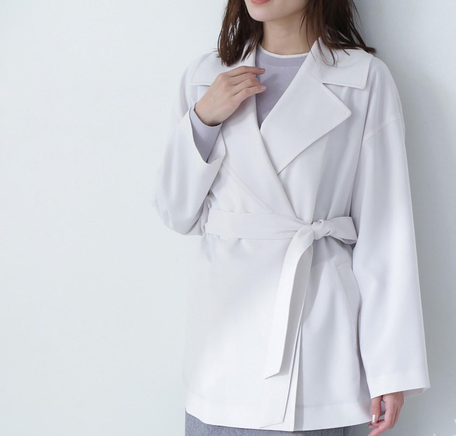 ライトスプリングコートシリーズ ミドル丈トレンチコート オフ1