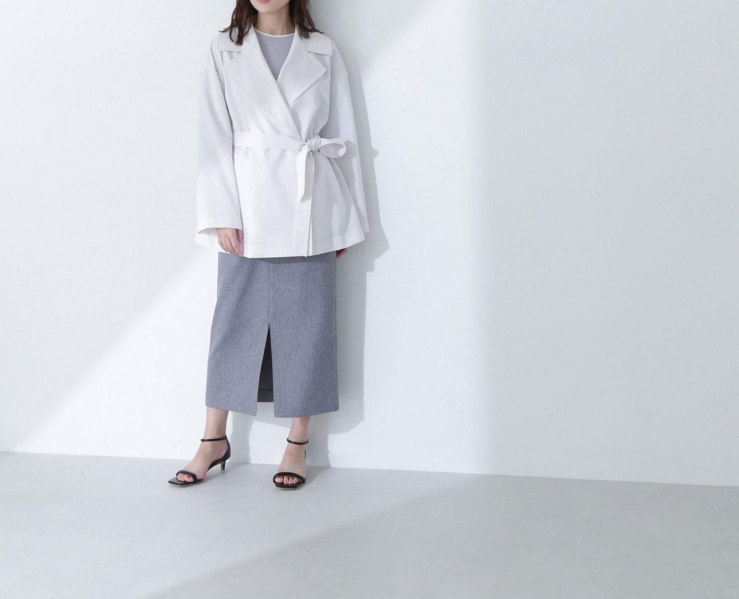 ライトスプリングコートシリーズ ミドル丈トレンチコート オフ1