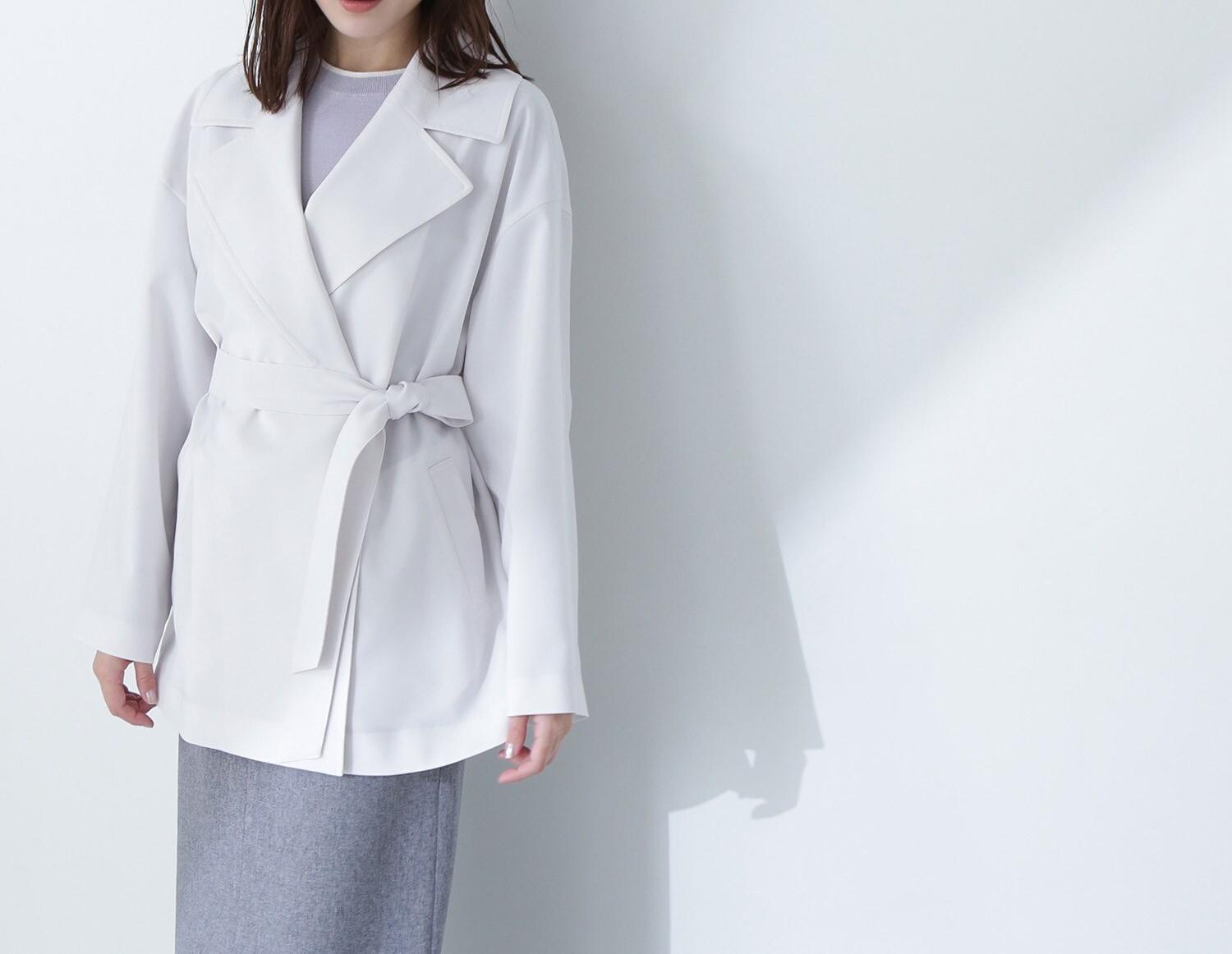 ライトスプリングコートシリーズ ミドル丈トレンチコート オフ1