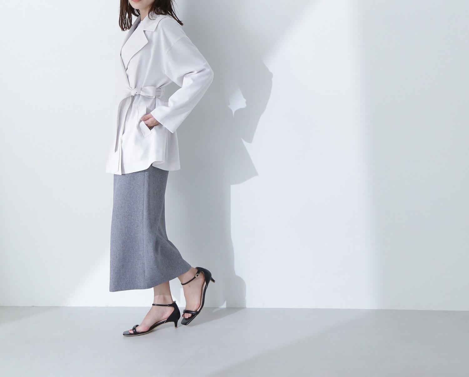 ライトスプリングコートシリーズ ミドル丈トレンチコート オフ1